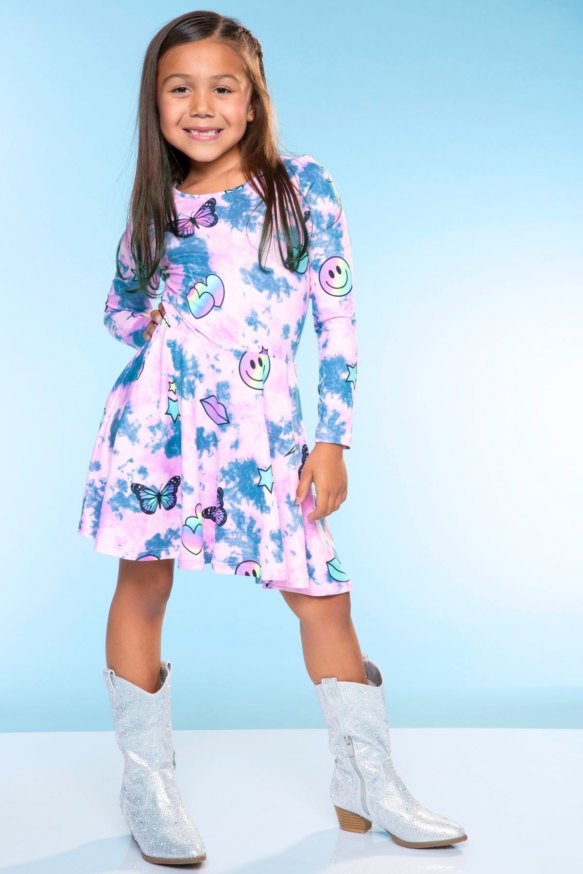 Simply Soft Long Sleeve Be Happy Dress.. - Rainbow Star