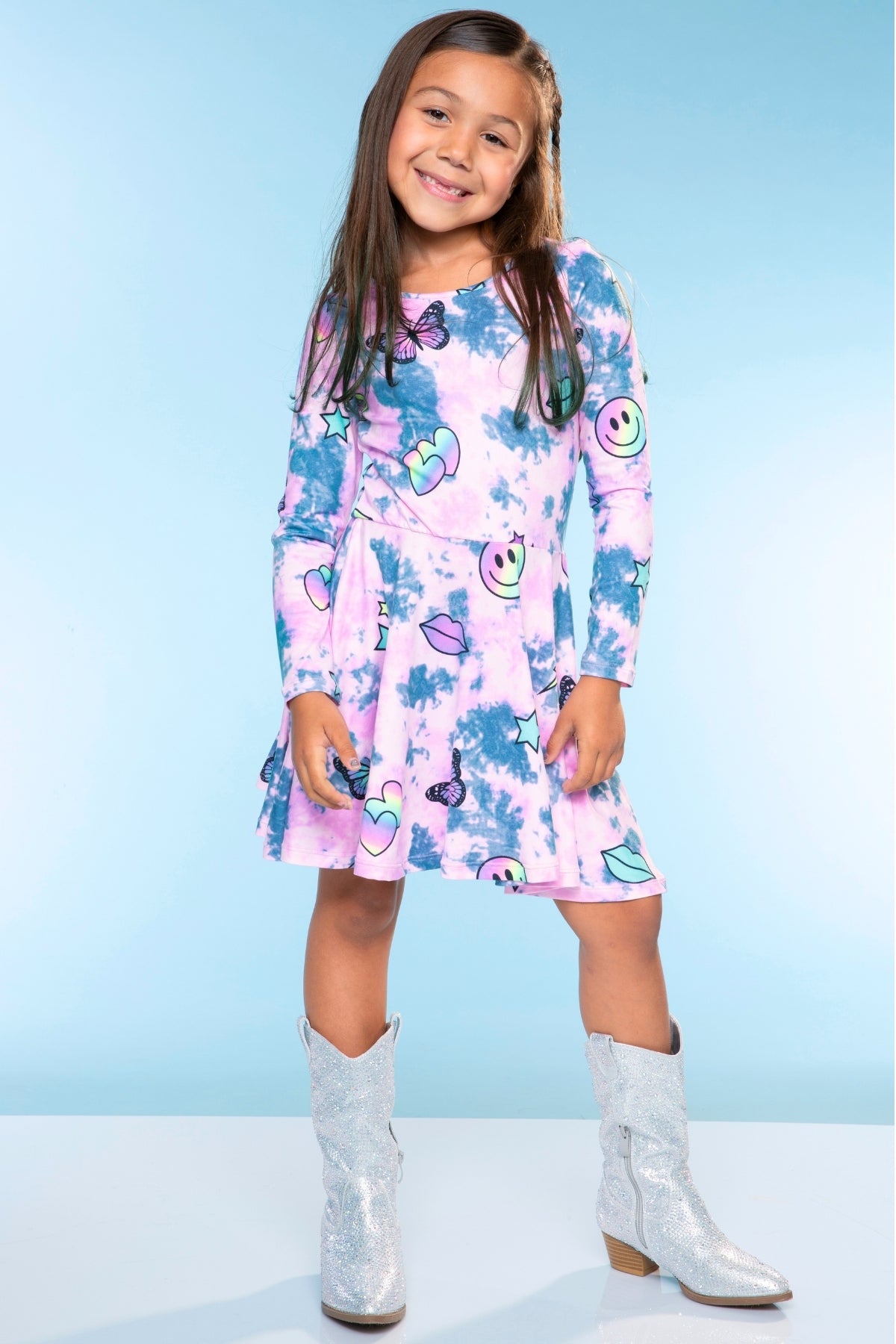 Simply Soft Long Sleeve Be Happy Dress.. - Rainbow Star