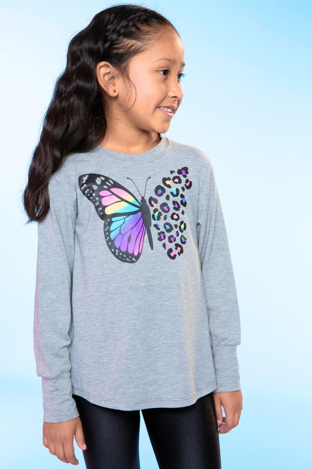 3-Pack Modal Long Sleeve Shirttail Top - Pink Happy Smile | Black Rose Gold Glitter | Lilac Sweet Vibes