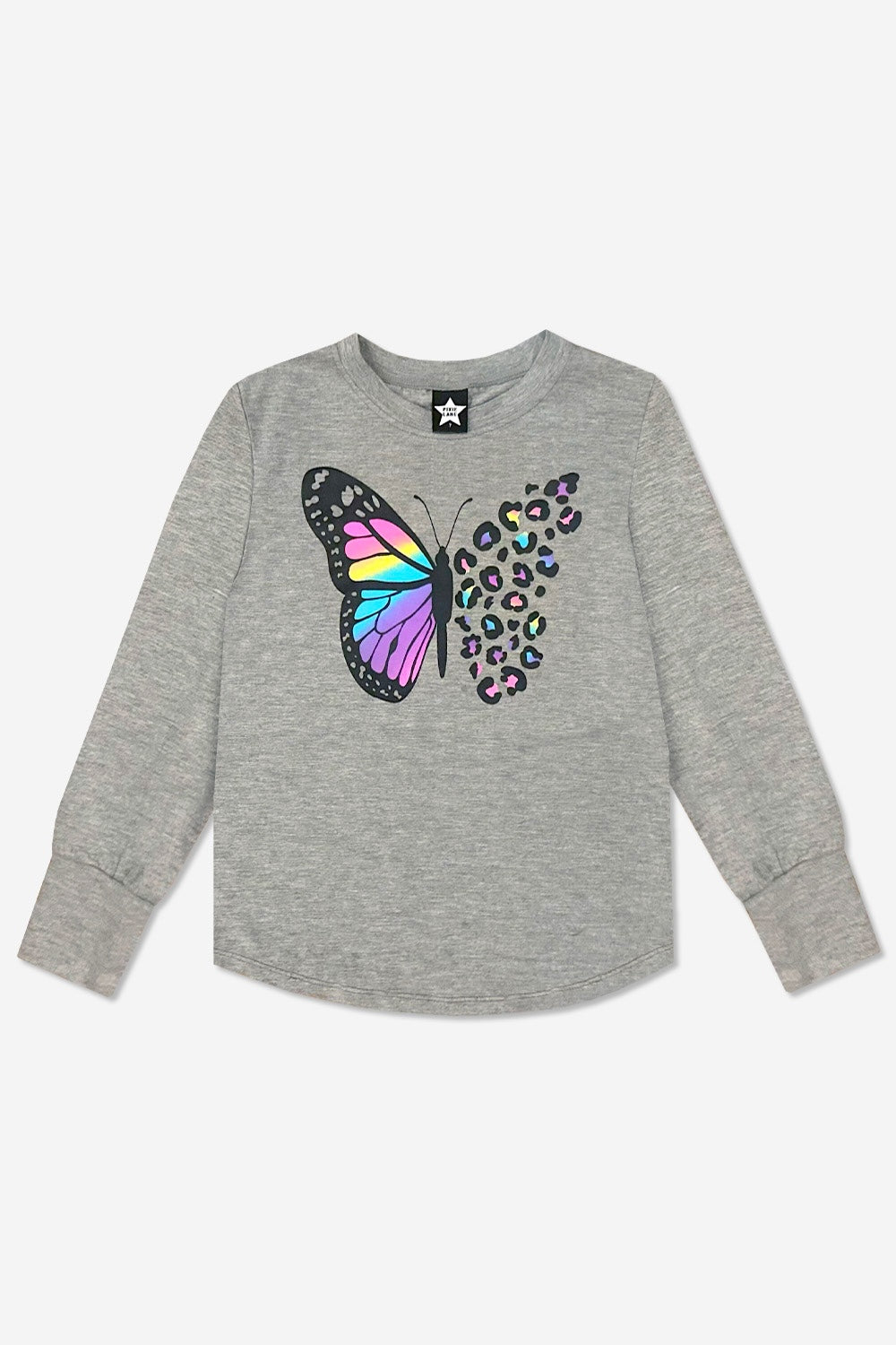 Modal Long Sleeve Shirttail Top - Black Ombre Emojis