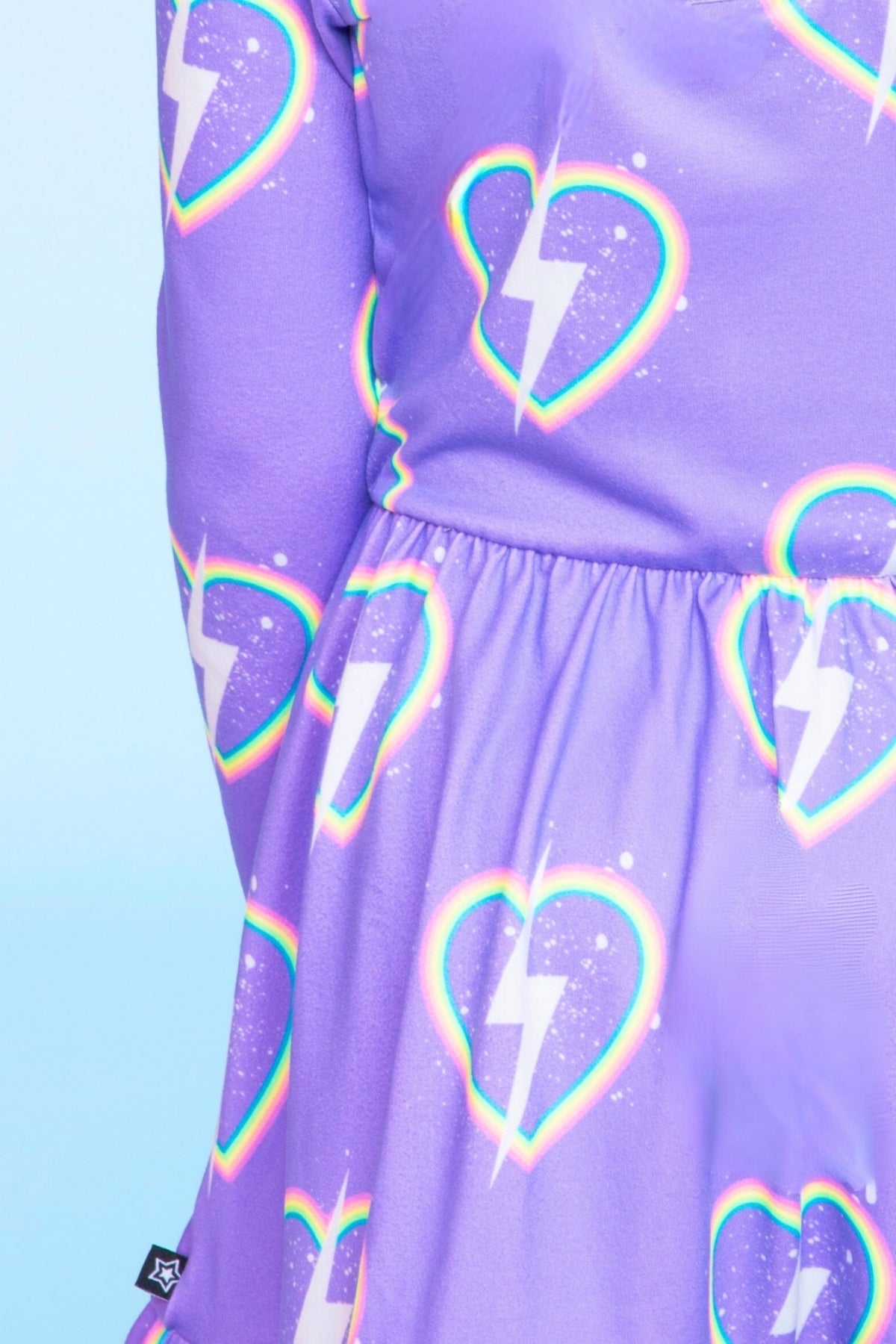 Simply Soft Long Sleeve Be Happy Flounce Dress - Hot Pink Rainbow