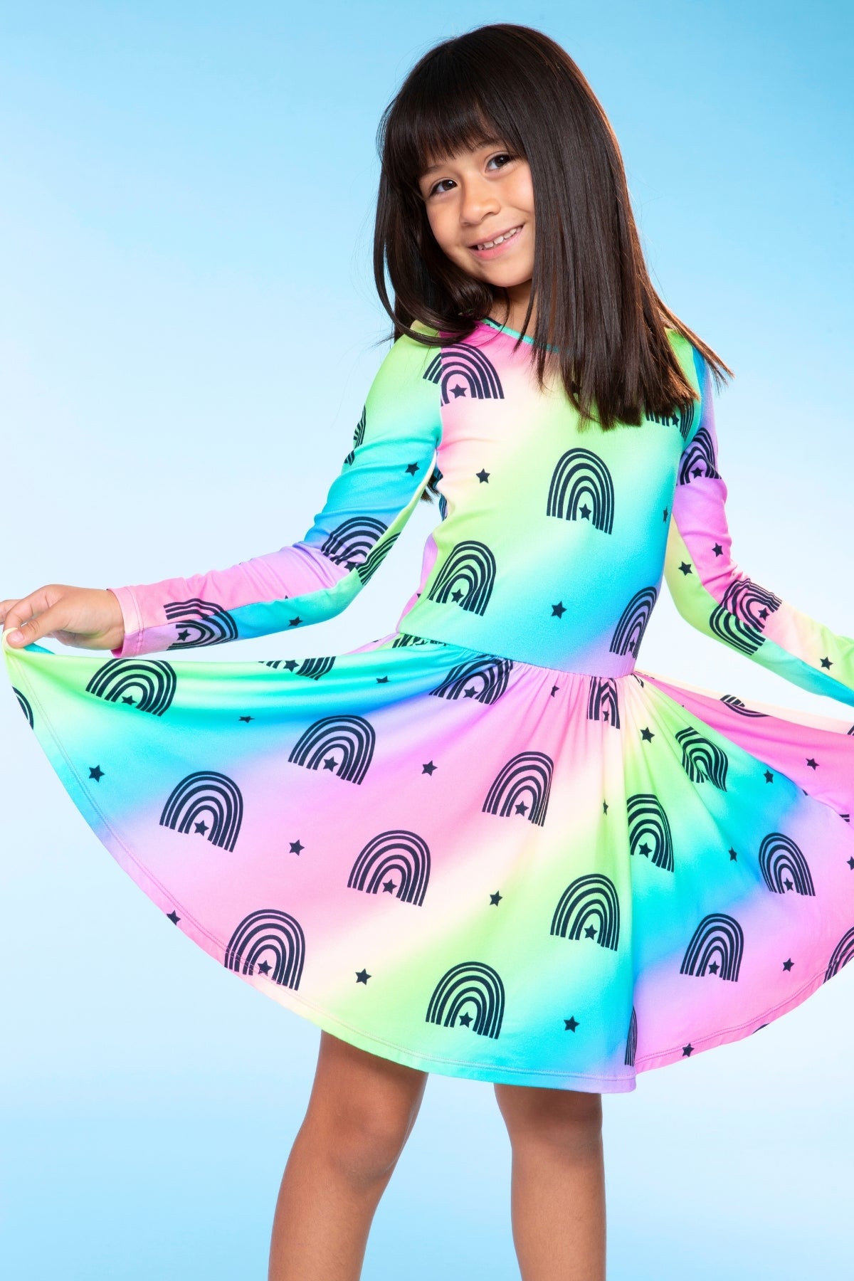 3-Pack Simply Soft L/S Dress - Black Smile | Purple Pink Elements | Rainbow Star