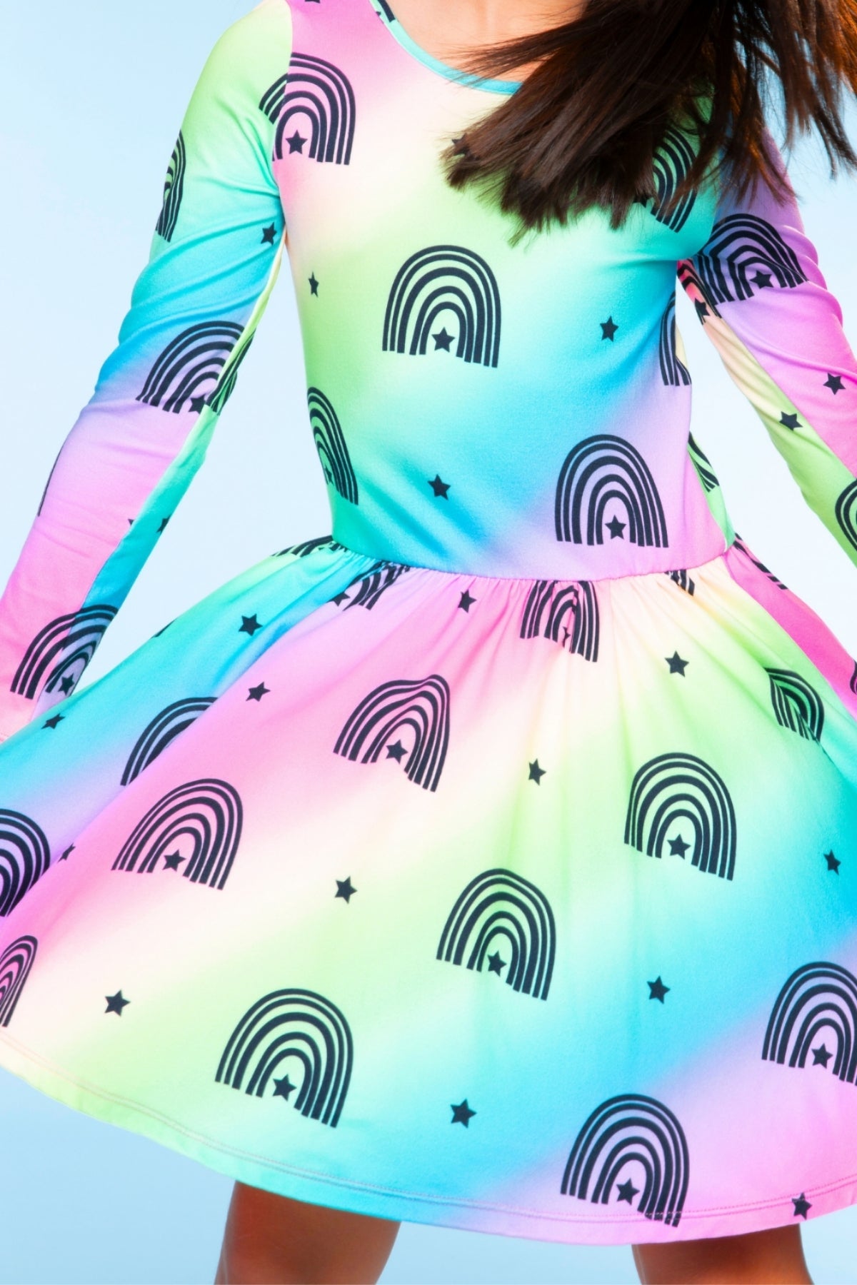 Simply Soft Long Sleeve Be Happy Dress.. - Rainbow Star