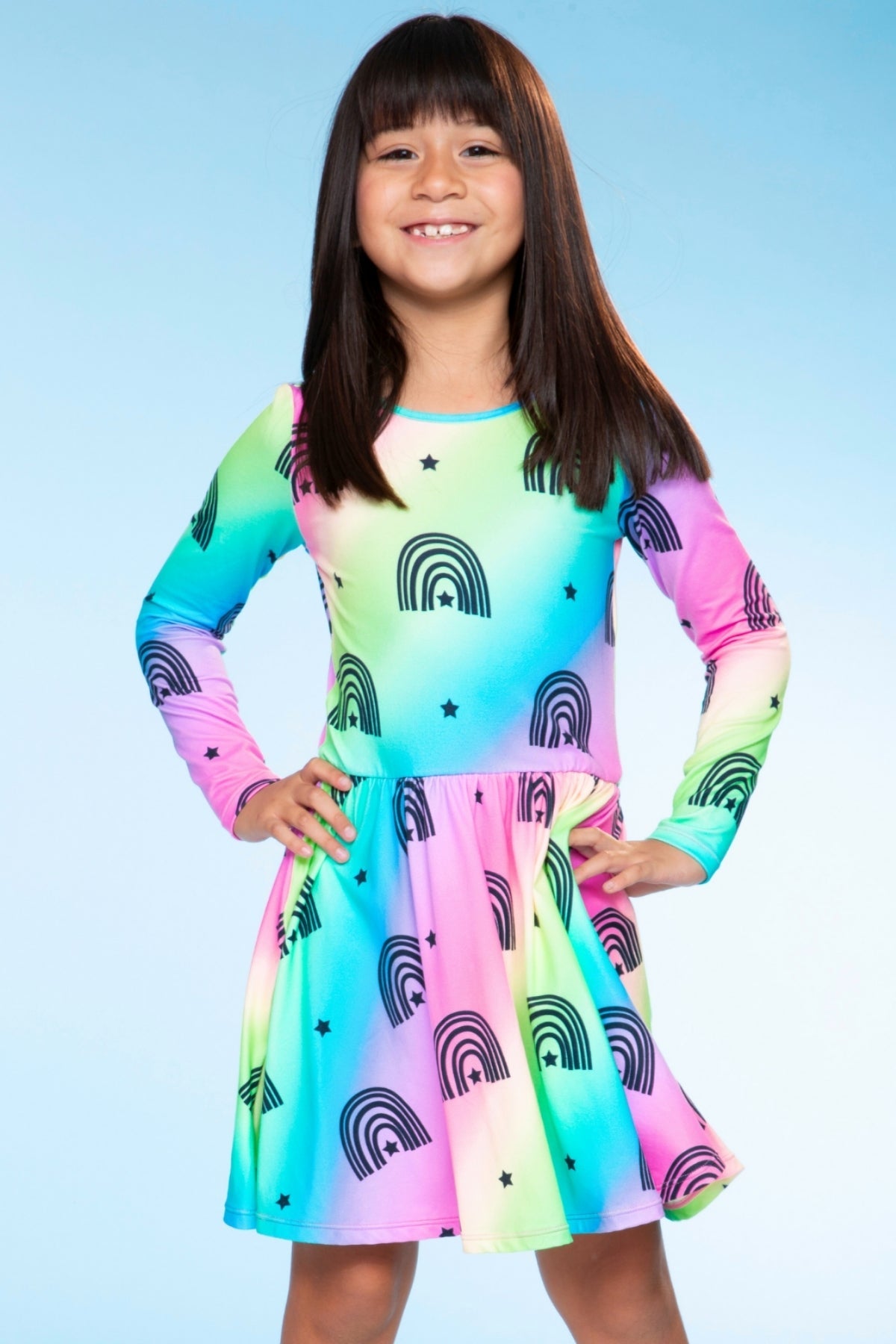 Simply Soft Long Sleeve Be Happy Dress.. - Purple Smile Retro