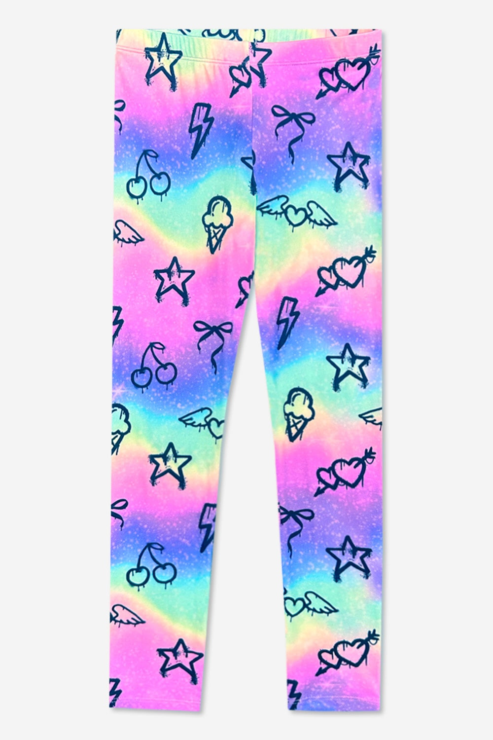 Simply Soft Long Legging - Purple Graffiti Rainbow