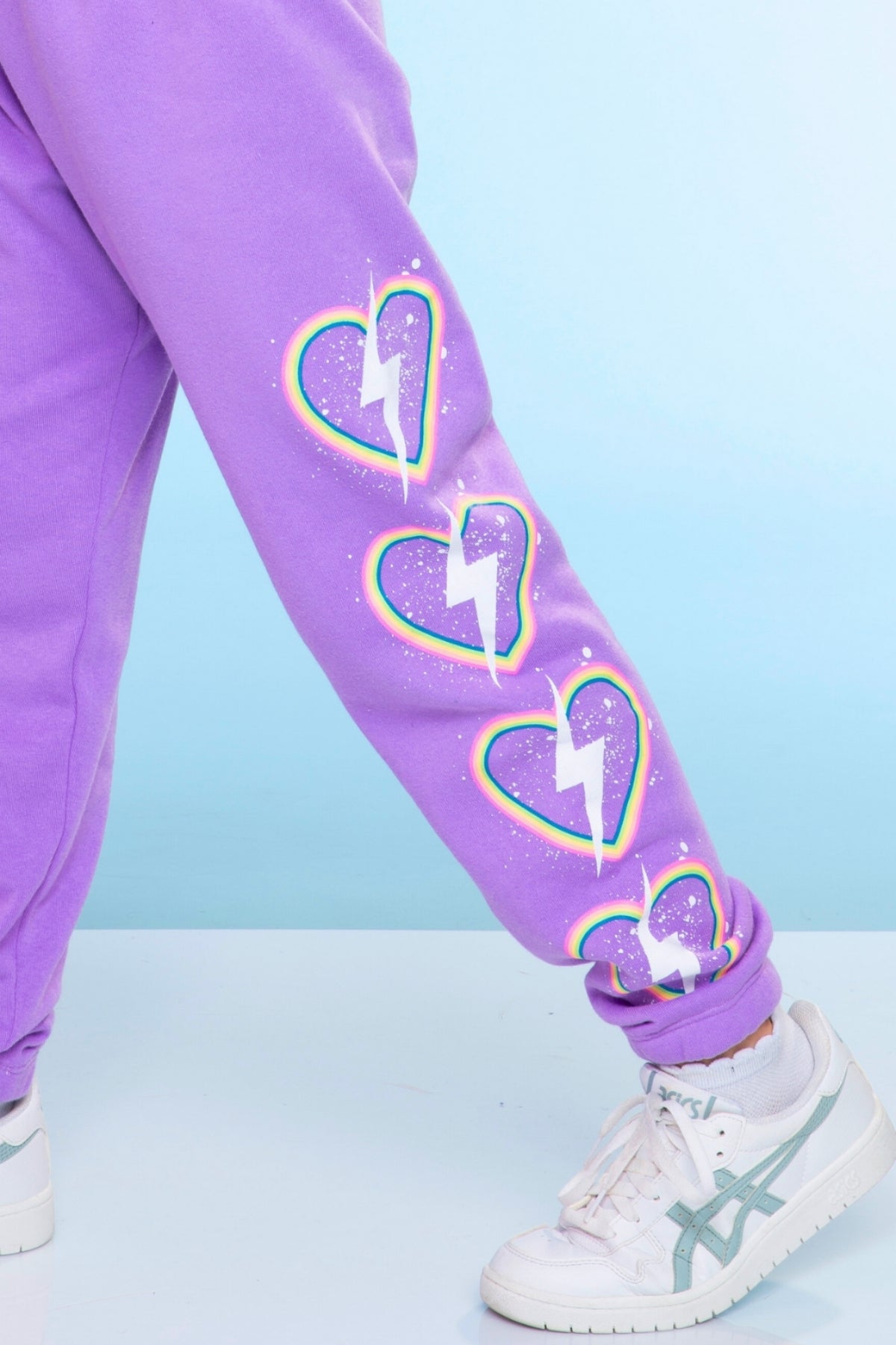Cotton Soft French Terry Sweatpant ••• - Grey Pink Blue Stripe