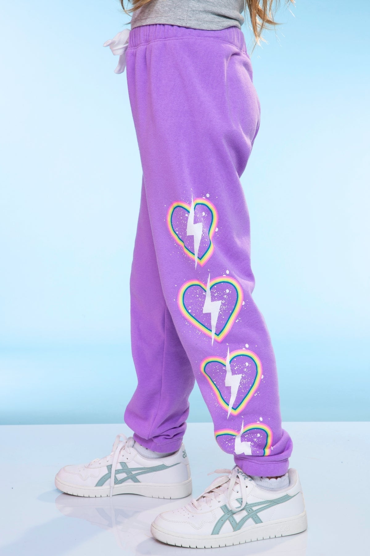 Cotton Soft French Terry Sweatpant ••• - Grey Pink Blue Stripe