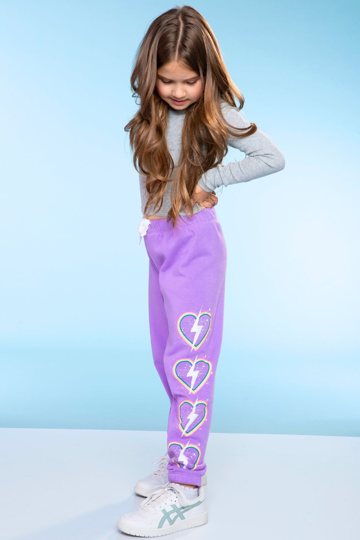 Cotton Soft French Terry Sweatpant ••• - Grey Pink Blue Stripe
