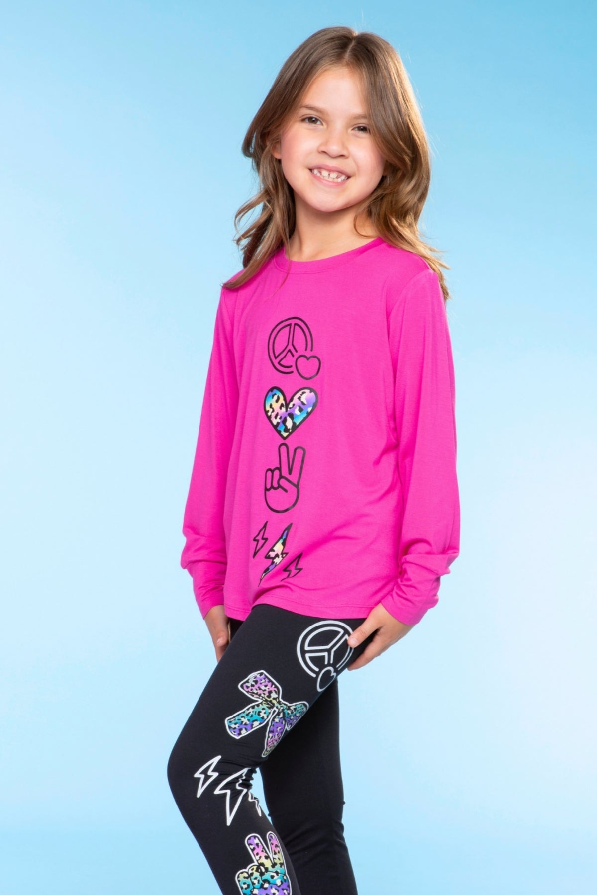 Modal Long Sleeve Shirttail Top - Black Ombre Emojis