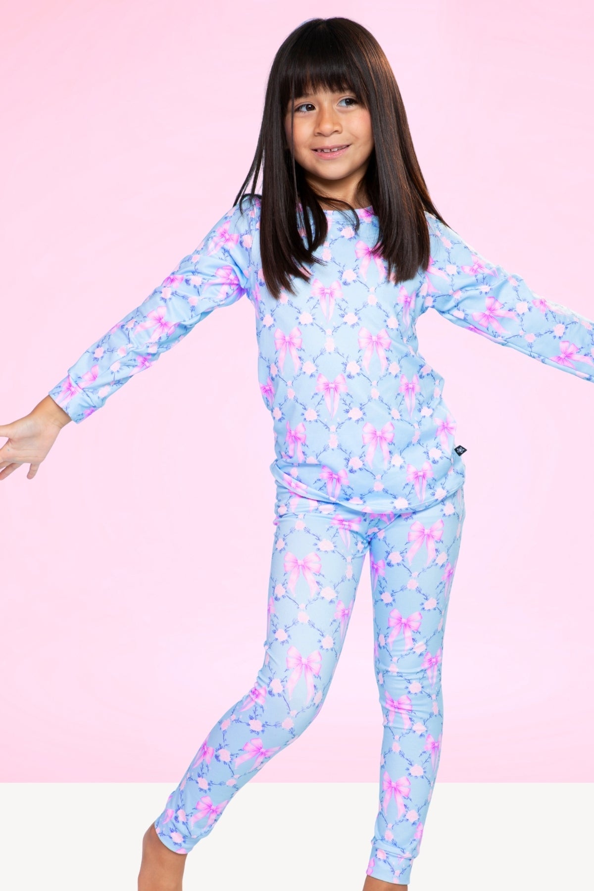 Simply Soft Long Sleeve Crew & Slim Lounge Bottom - Pink Red Cherries