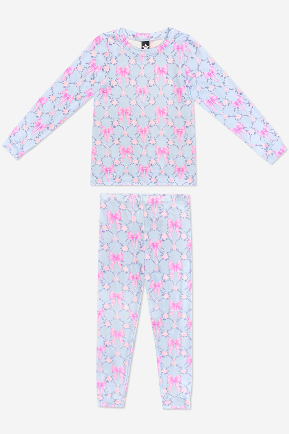 Simply Soft Long Sleeve Crew & Slim Lounge Bottom - Pink Red Cherries