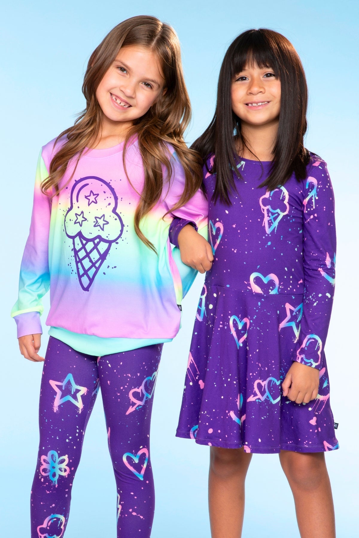 Simply Soft Long Legging - Purple Graffiti Rainbow