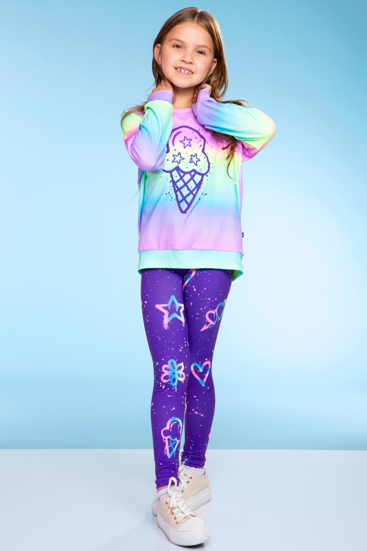 Simply Soft Long Legging - Purple Graffiti Rainbow