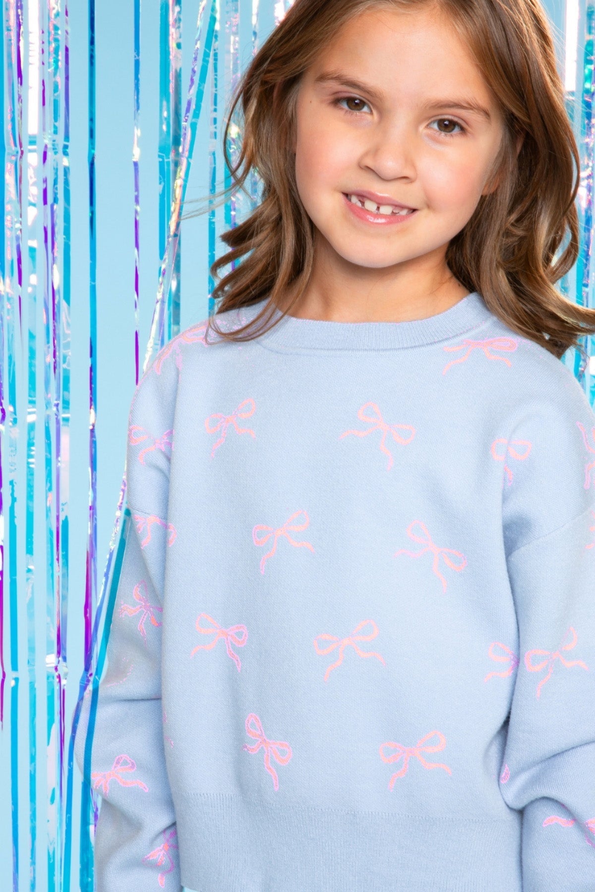 Yummy Soft Crew Neck Sweater - Lt Pink Yellow Lemon