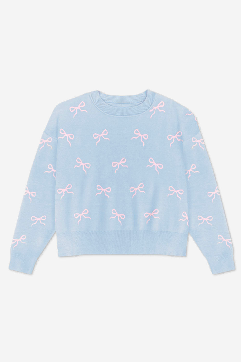 Yummy Soft Crew Neck Sweater - Lt Pink Yellow Lemon