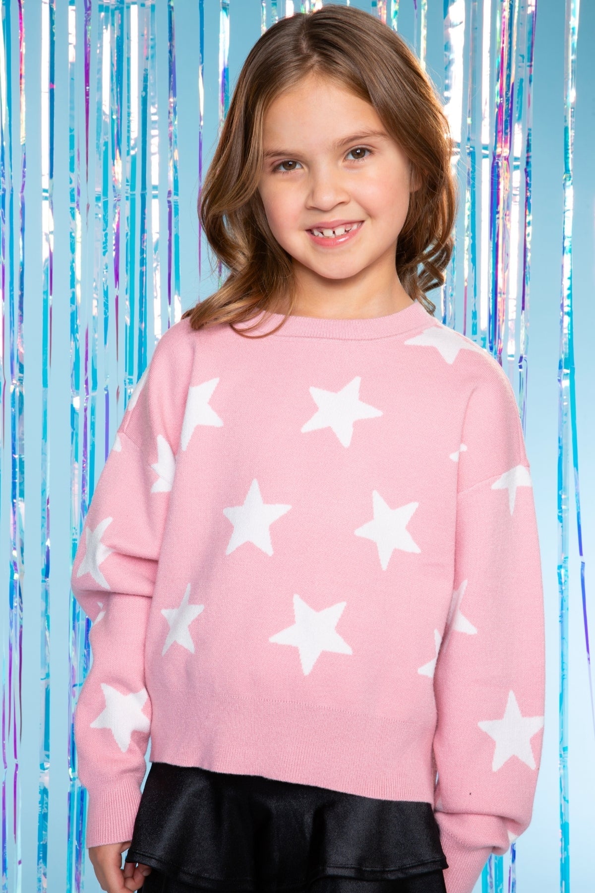 Yummy Soft Crew Neck Sweater - Lt Pink Yellow Lemon