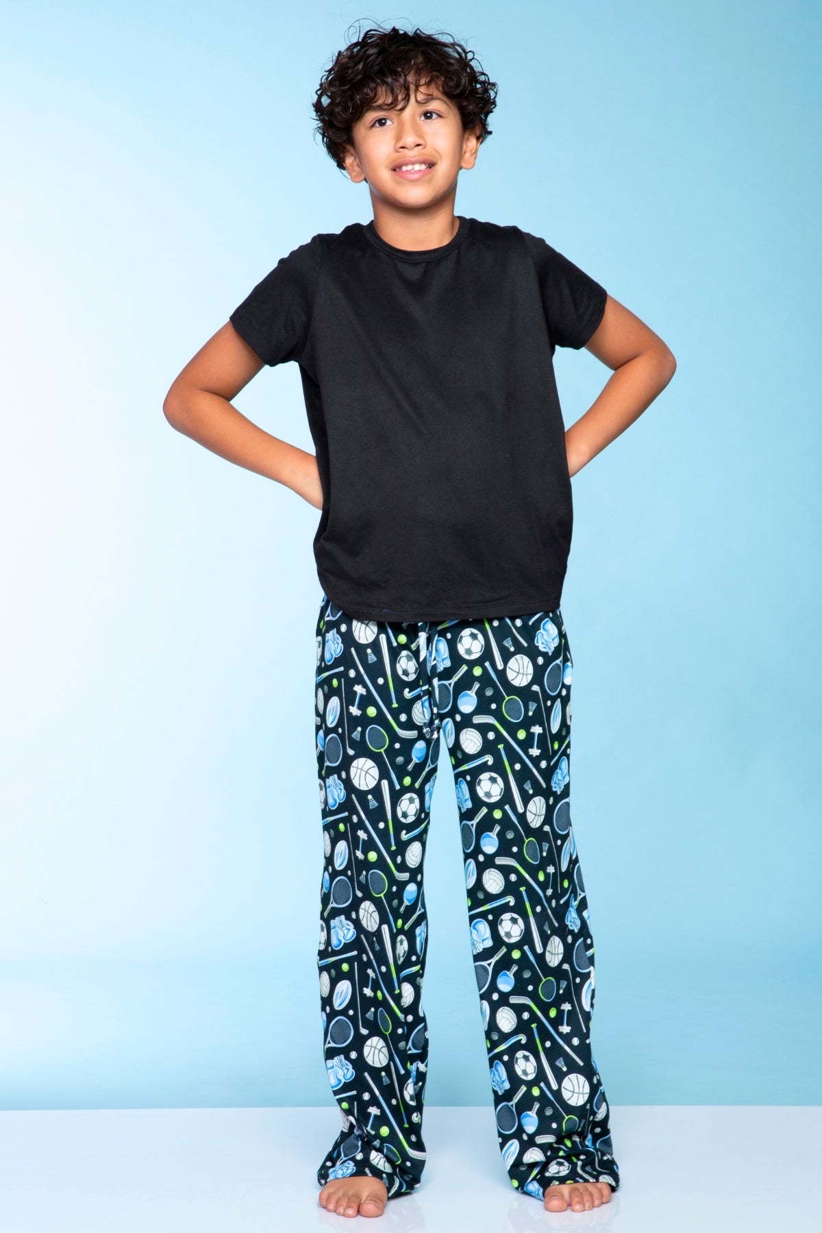 Simply Soft Karate Pant. - Navy Lt Pink Plaid