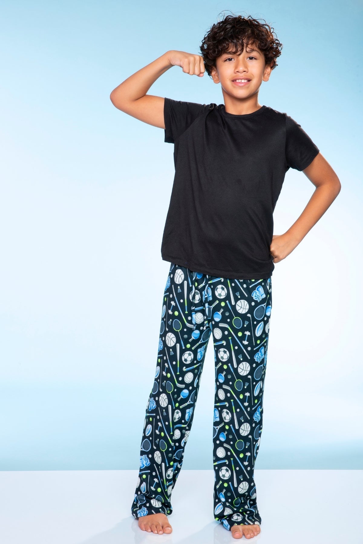 Simply Soft Karate Pant. - Navy Lt Pink Plaid
