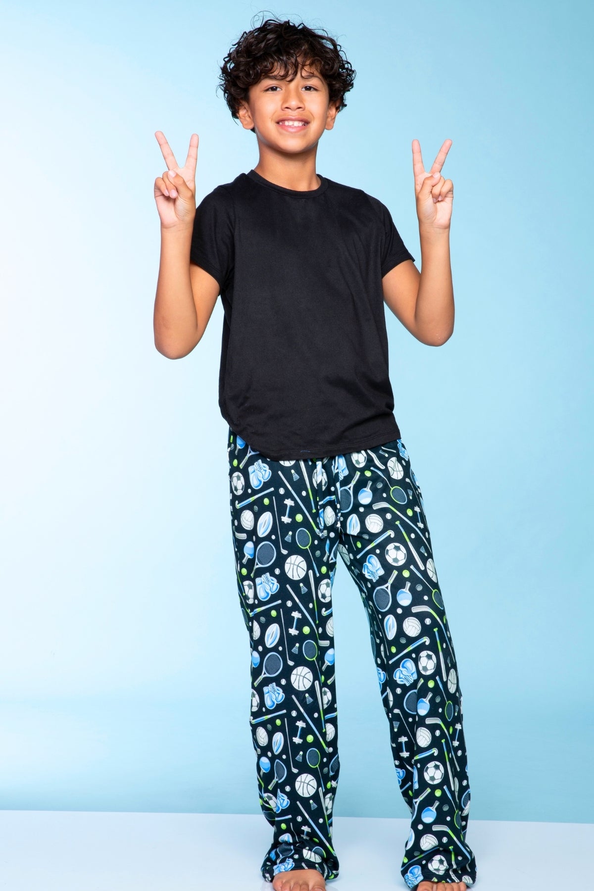 Simply Soft Karate Pant. - Navy Lt Pink Plaid