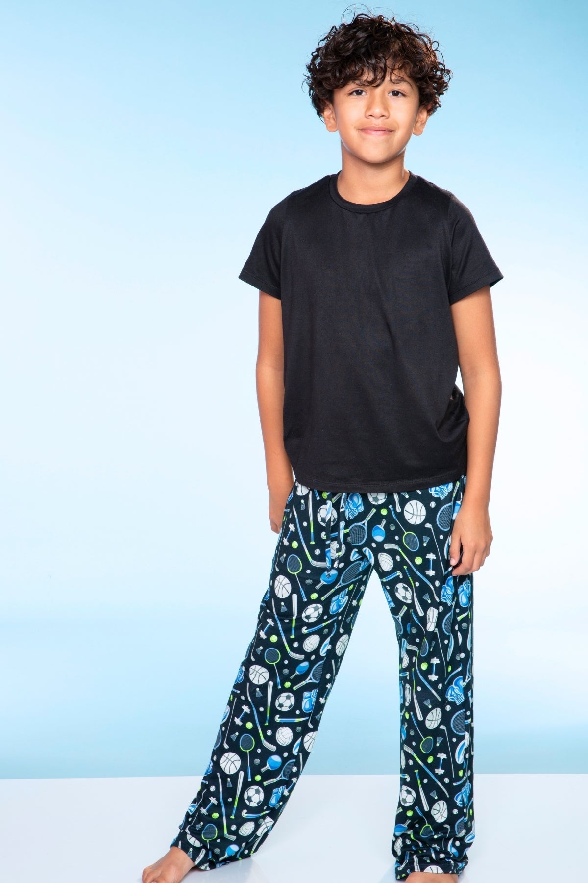 Simply Soft Karate Pant. - Navy Lt Pink Plaid