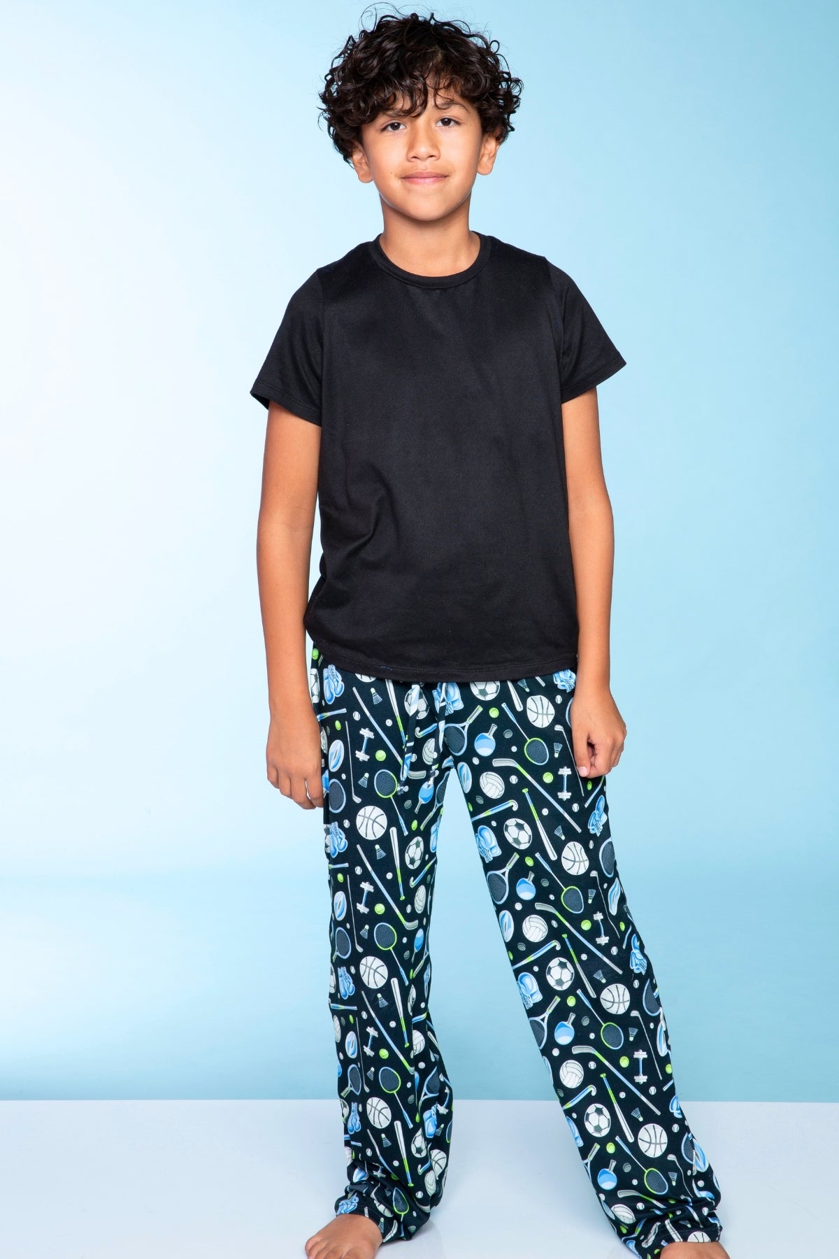 Simply Soft Karate Pant. - Navy Lt Pink Plaid