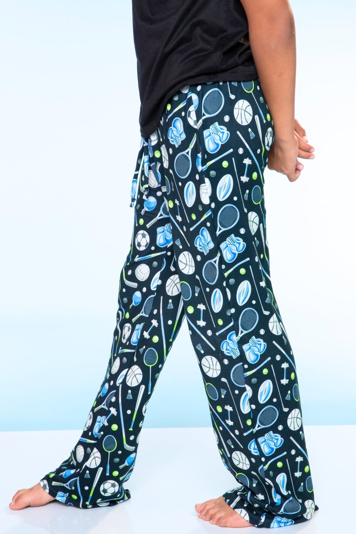 Simply Soft Karate Pant. - Navy Lt Pink Plaid