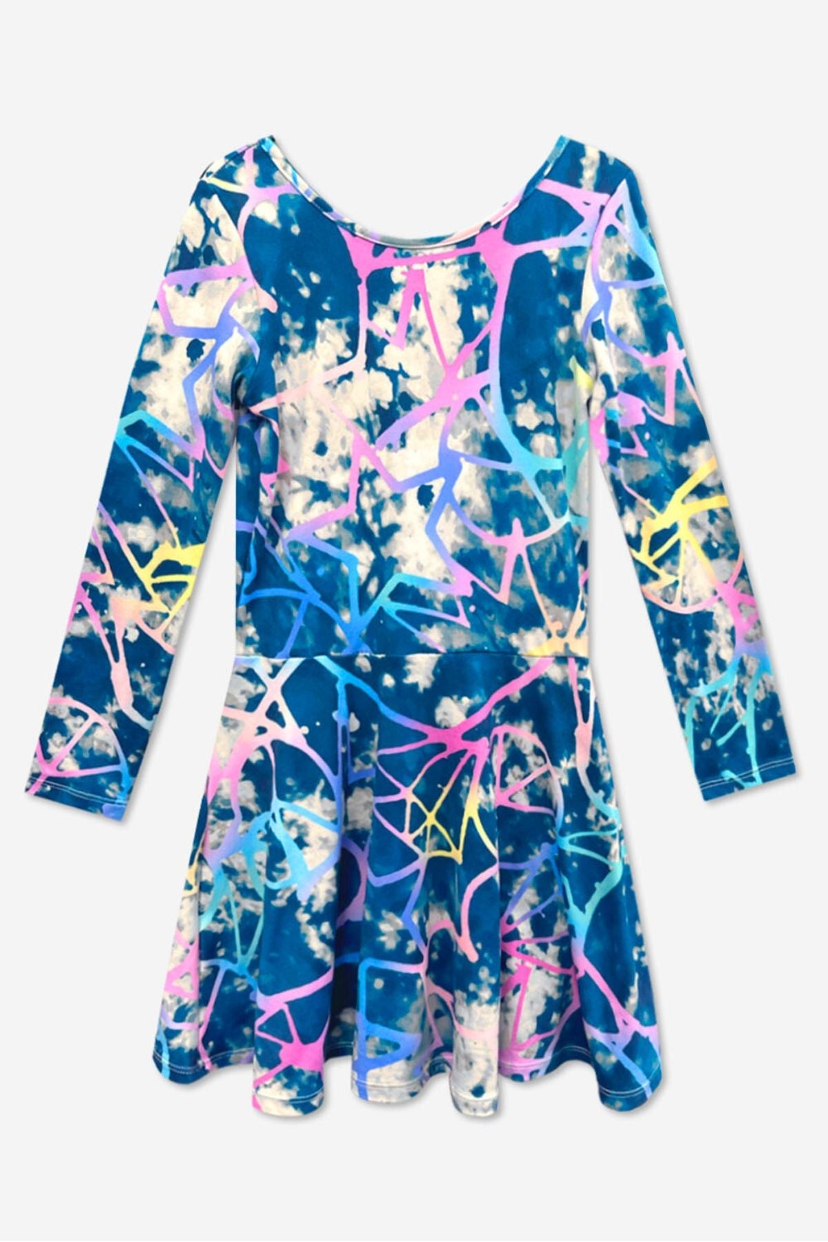 Simply Soft Long Sleeve Skater Dress - Purple Pink Elements