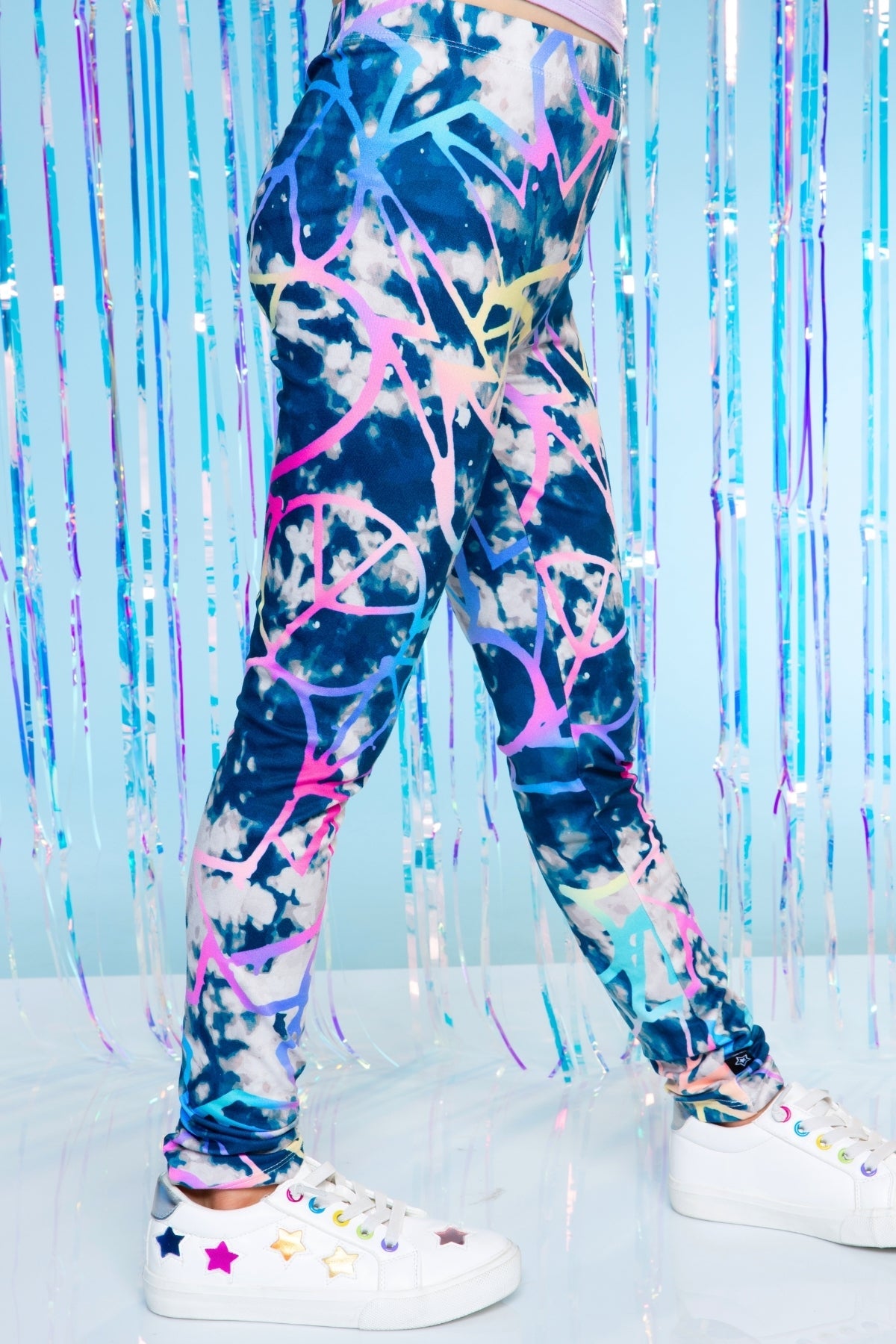 Simply Soft Long Legging. - Denim Tie Dye Graffiti Elements - NEW!