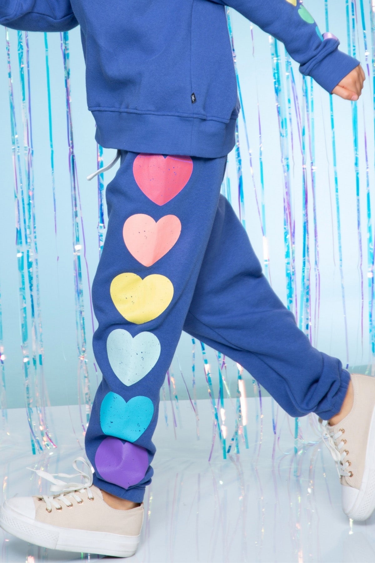Cotton Soft French Terry Sweatpant ••• - Grey Pink Blue Stripe