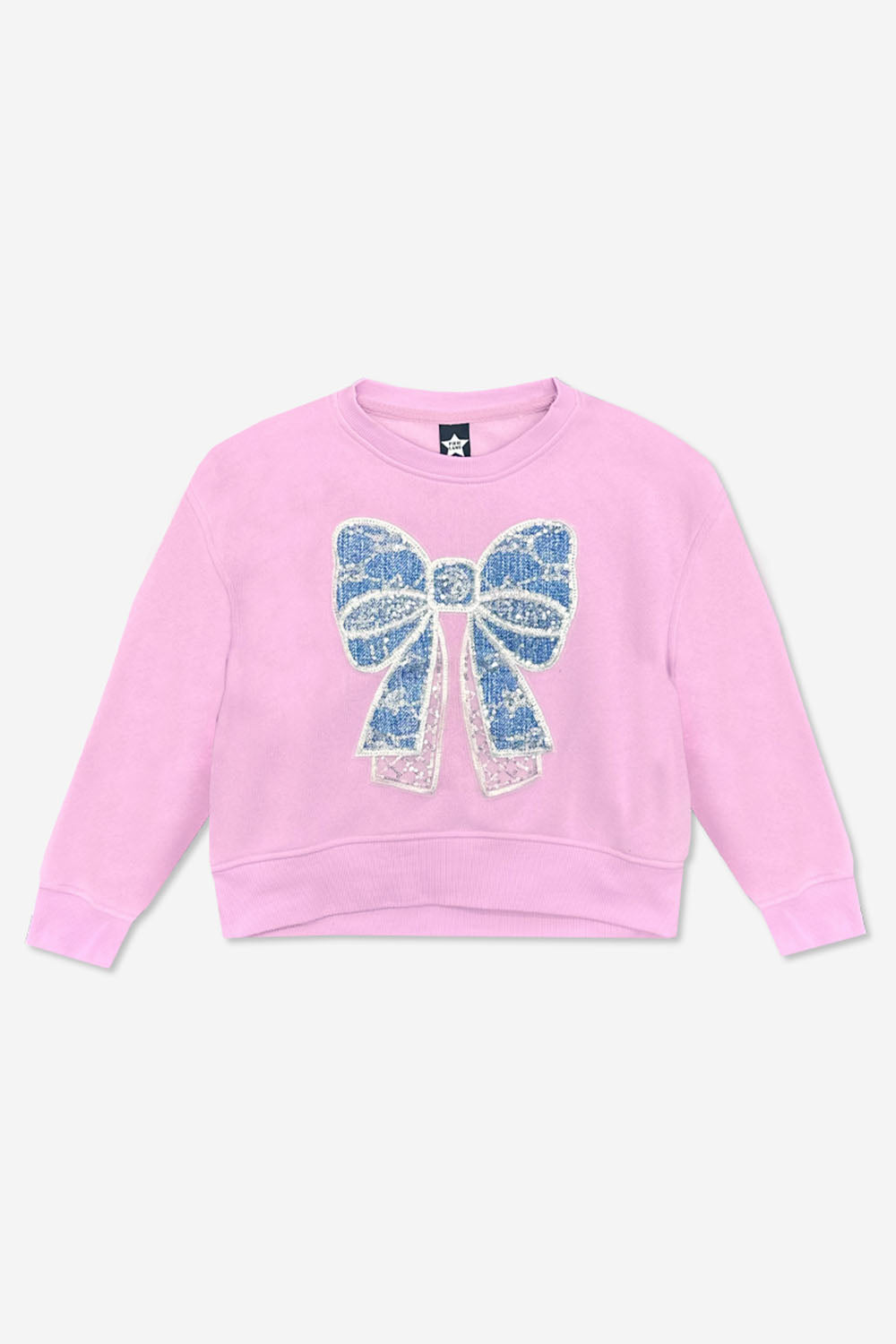 Cotton Soft French Terry Everyday Sweatshirt - Pink Rose Bow