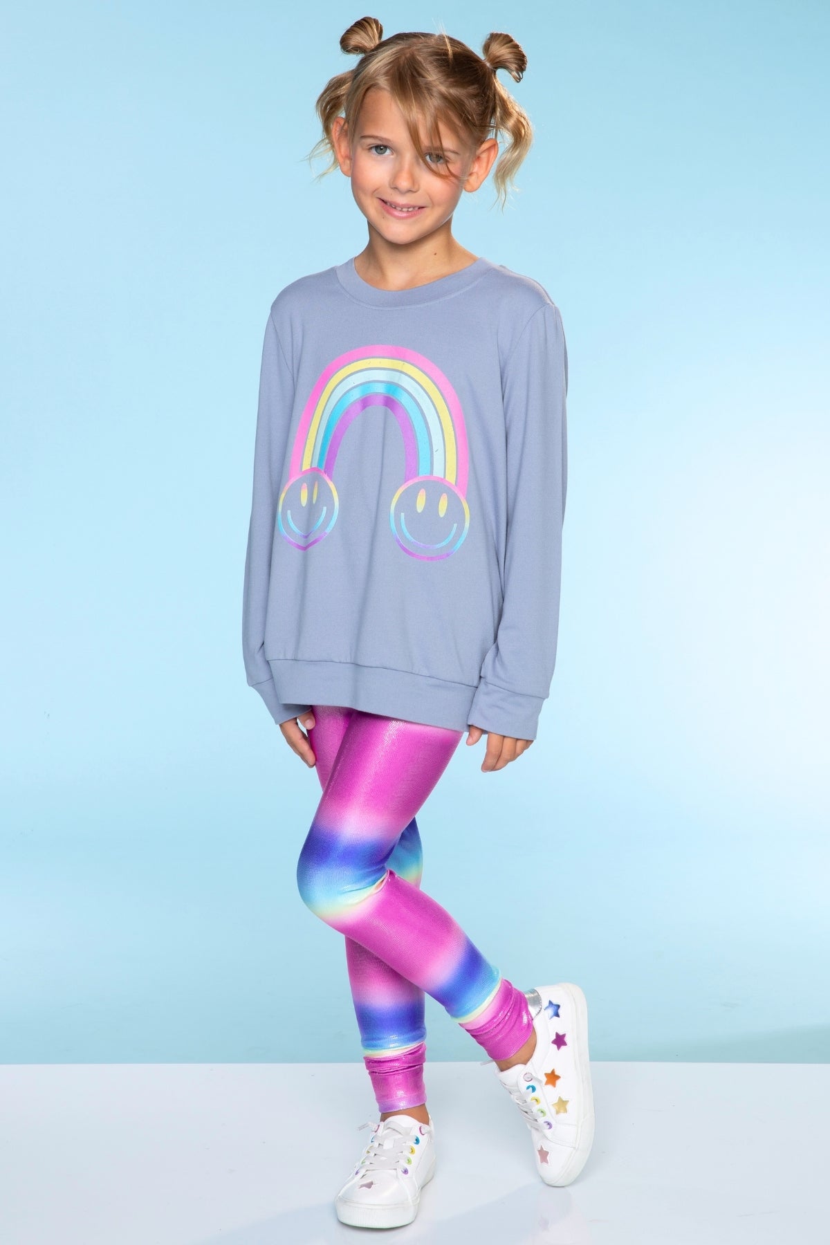 Simply Soft Long Sleeve Crew Top - Rainbow Graffiti Ice Cream