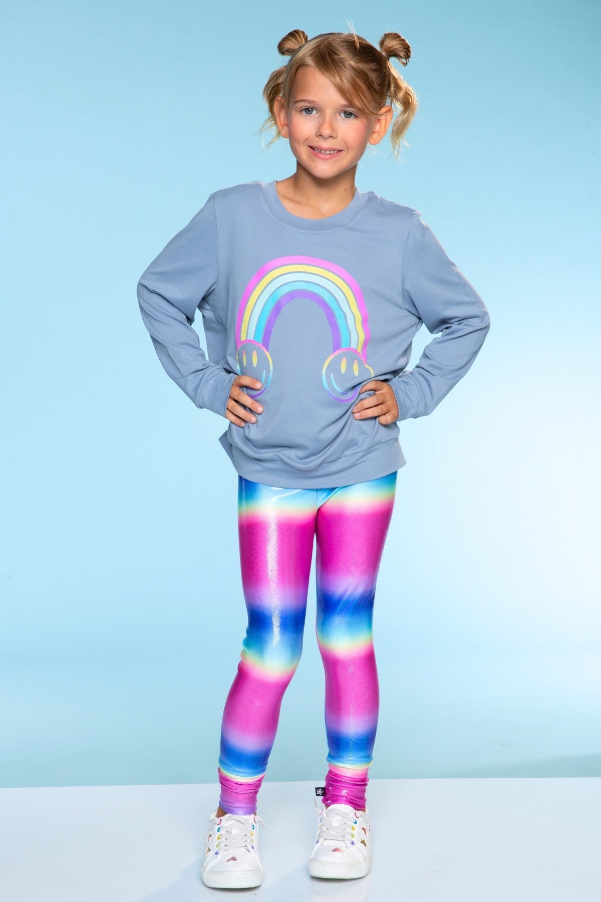 Glitter Foil High Shine Legging - Black Sparkle Rainbow Gummy Bear