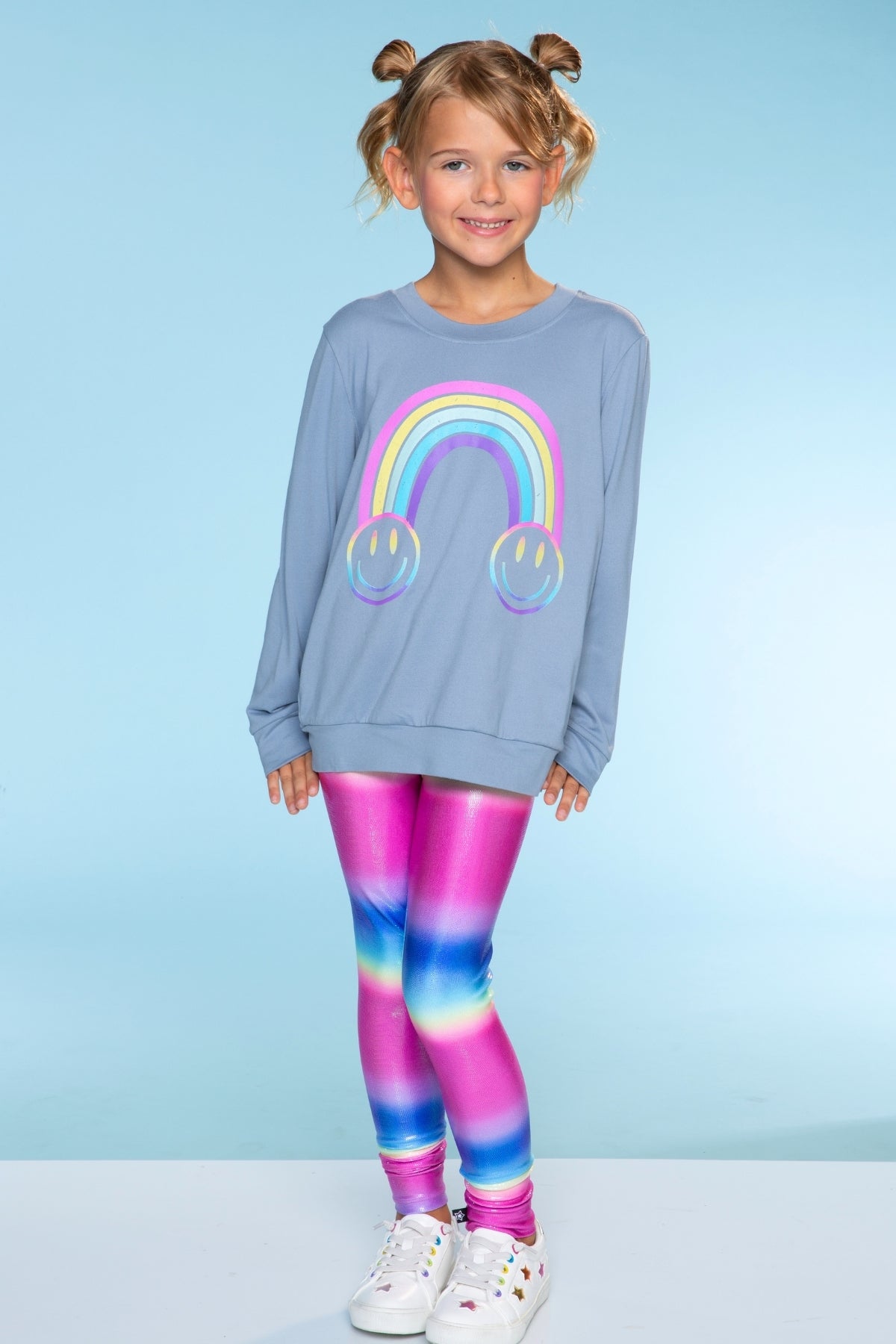 Glitter Foil High Shine Legging - Black Sparkle Rainbow Gummy Bear