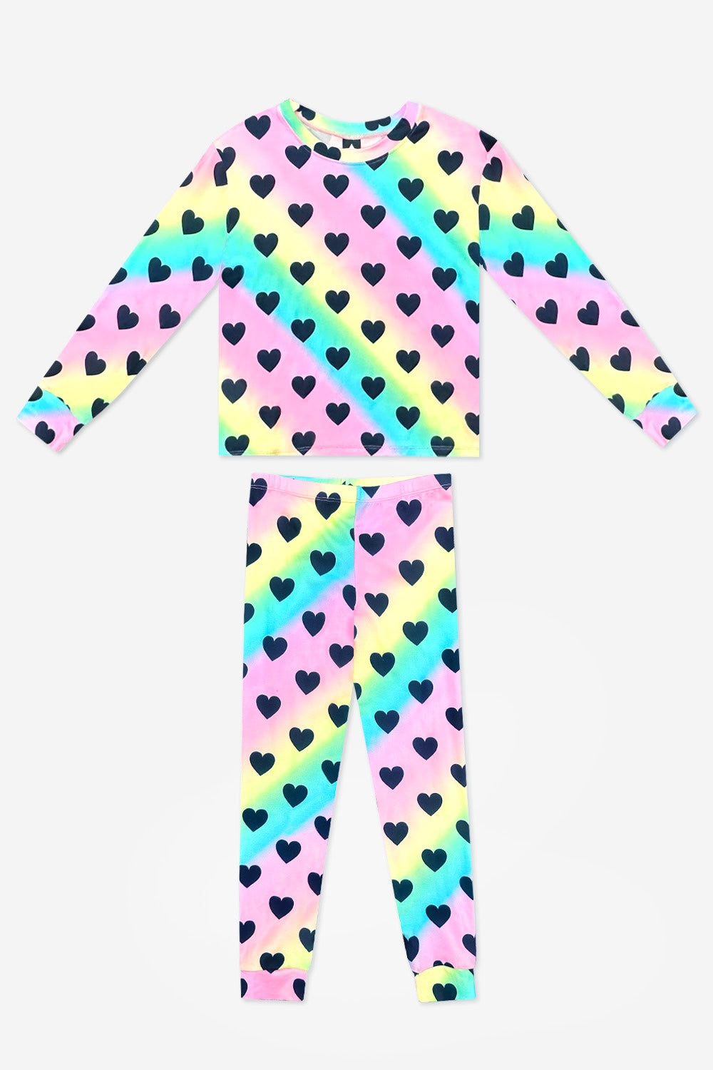 Simply Soft Long Sleeve Crew & Slim Lounge Bottom - Pink Red Cherries
