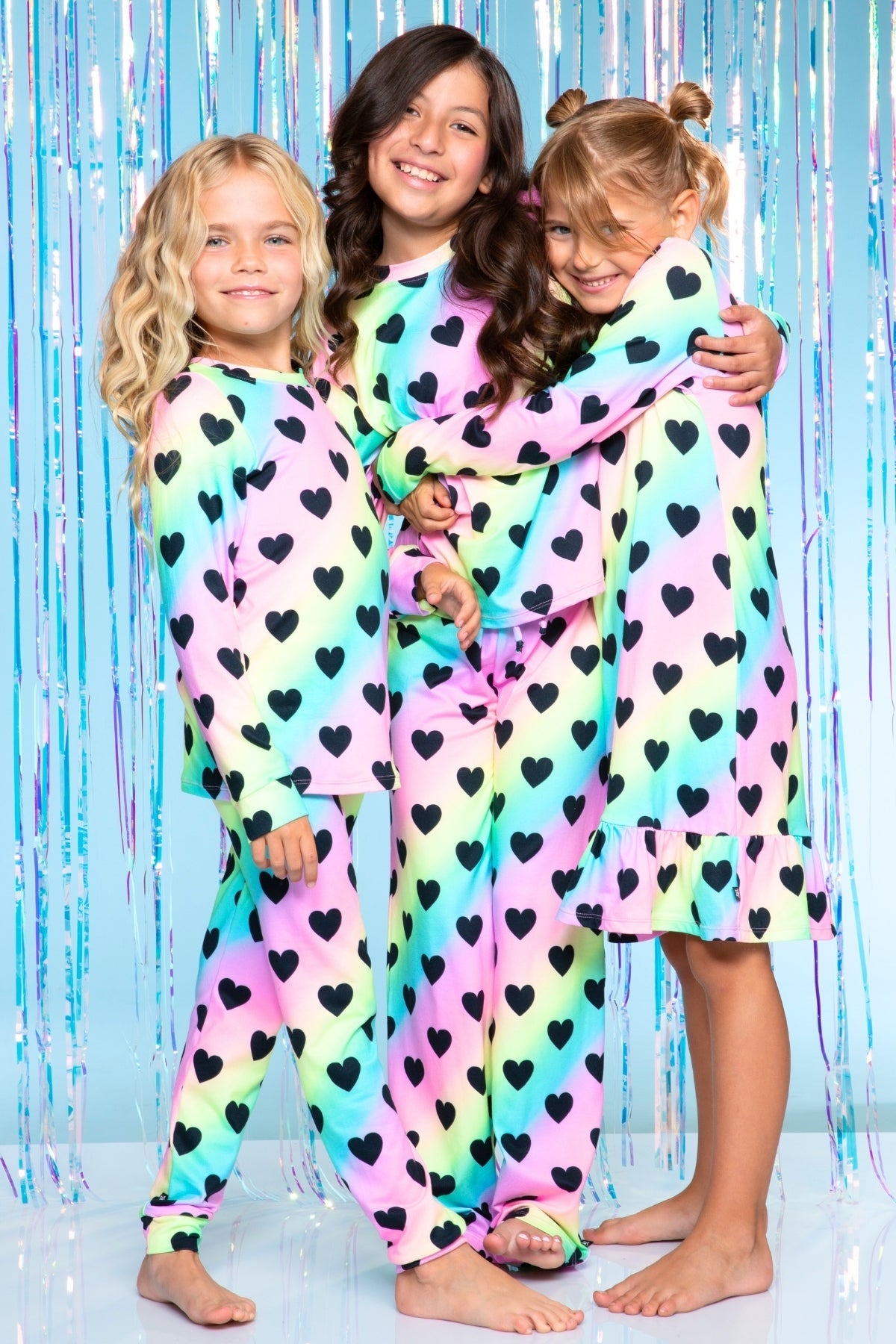 Simply Soft Long Sleeve Ruffle Lounge Dress - Lilac Rainbow Gummy Bear - NEW!