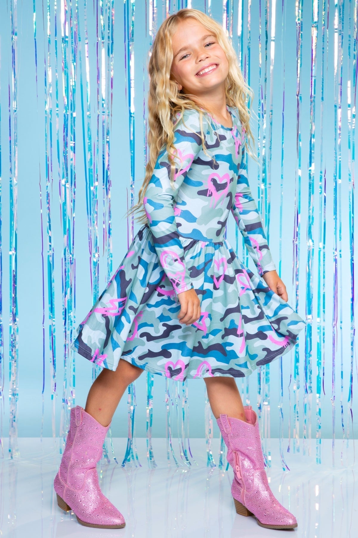 Simply Soft Long Sleeve Be Happy Dress.. - Purple Smile Retro