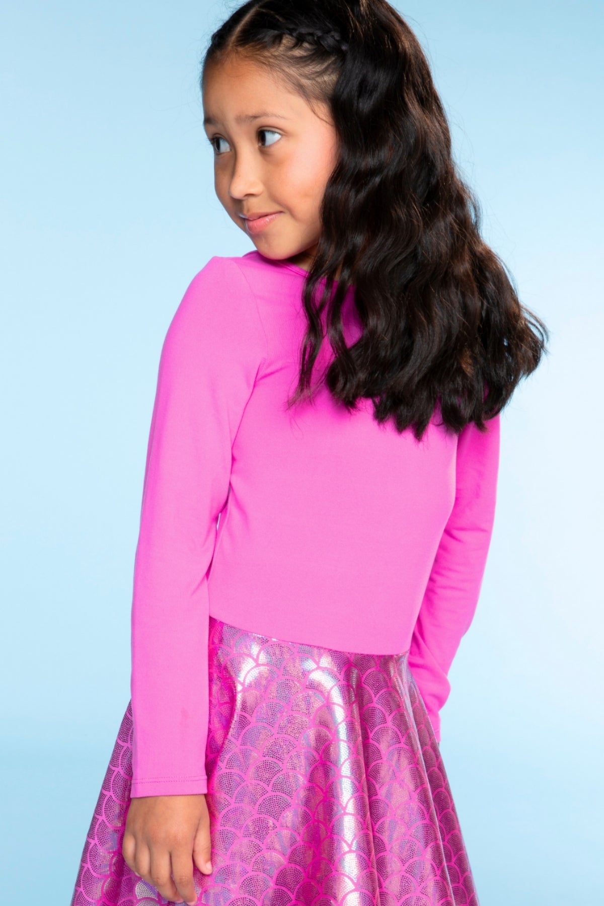 Simply Soft Long Sleeve Skater Dress - Purple Pink Elements