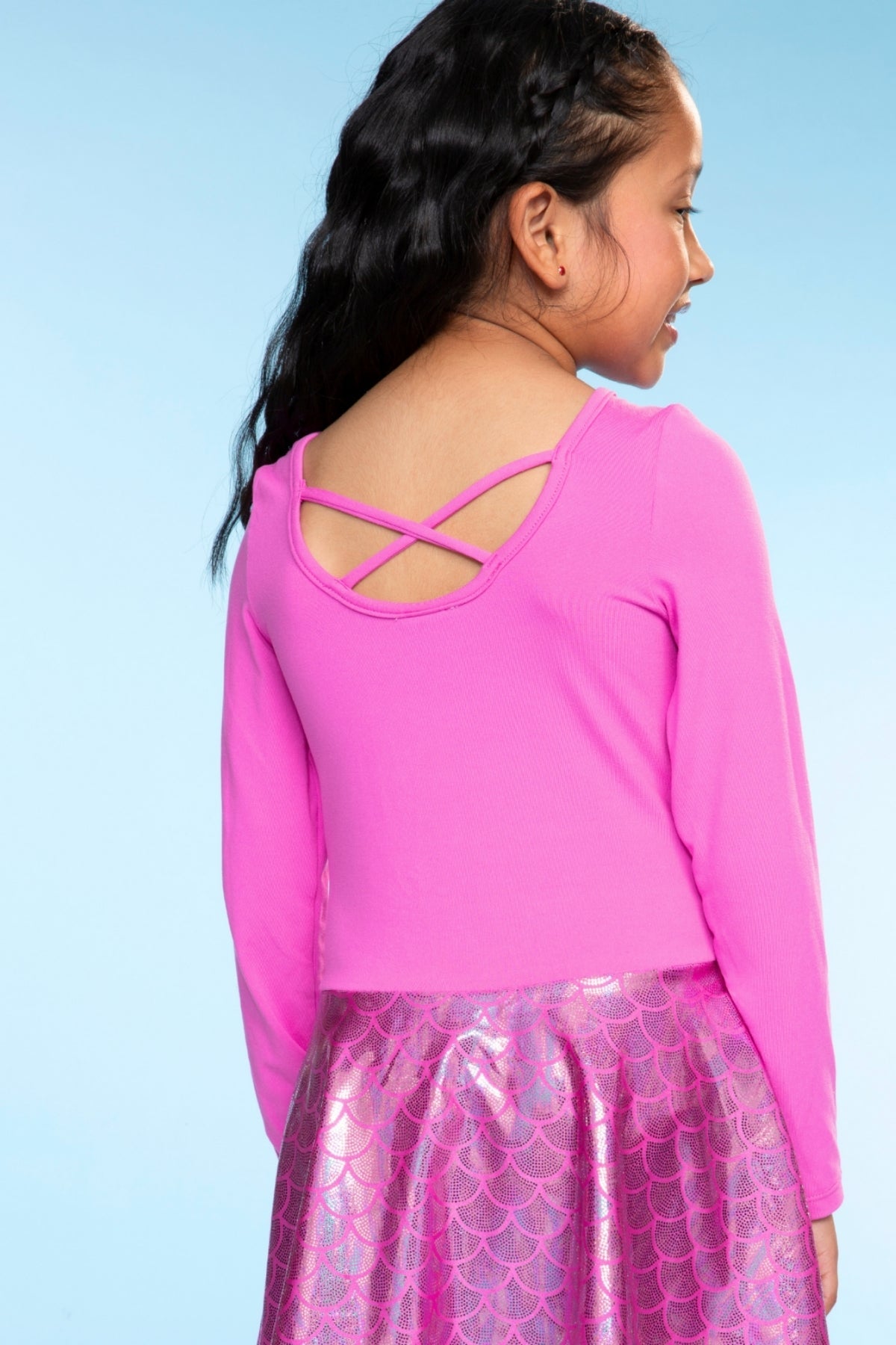Simply Soft Long Sleeve Skater Dress - Purple Pink Elements