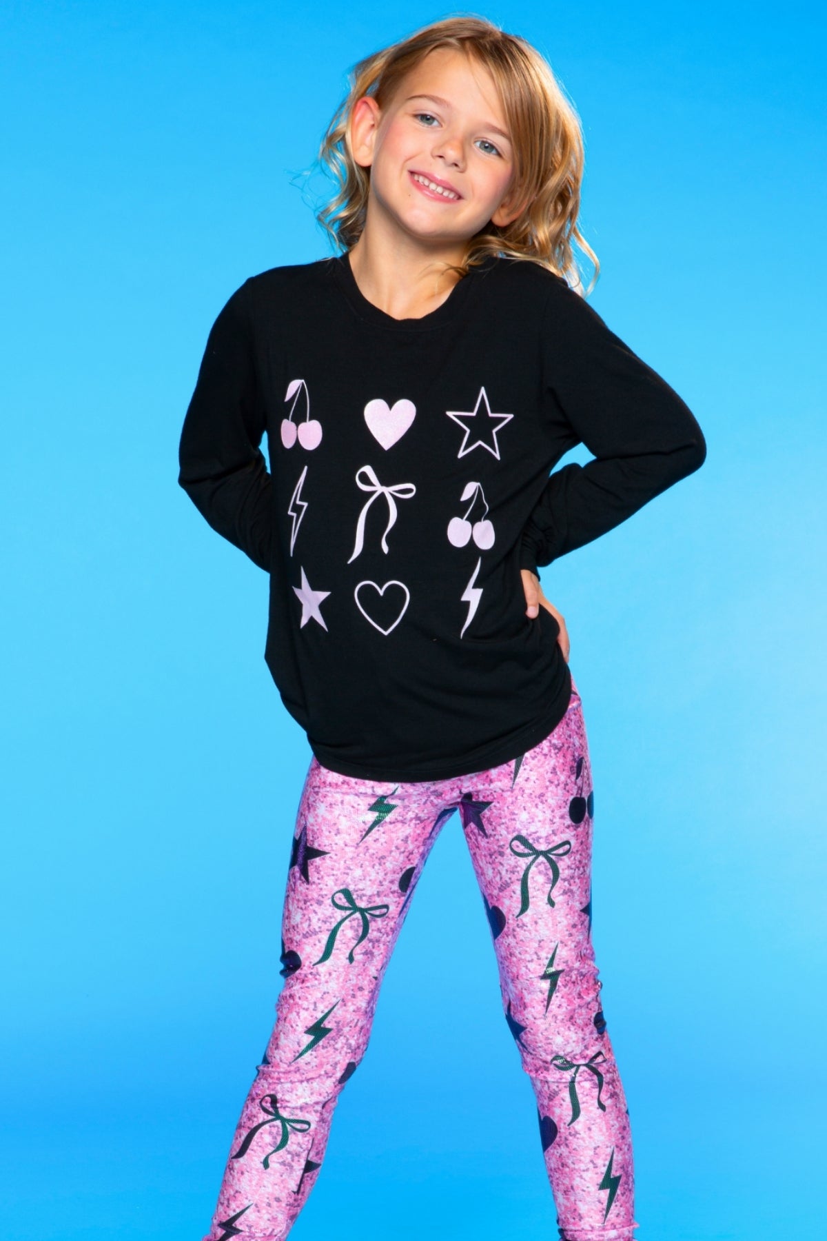 Modal Long Sleeve Shirttail Top - Black Ombre Emojis