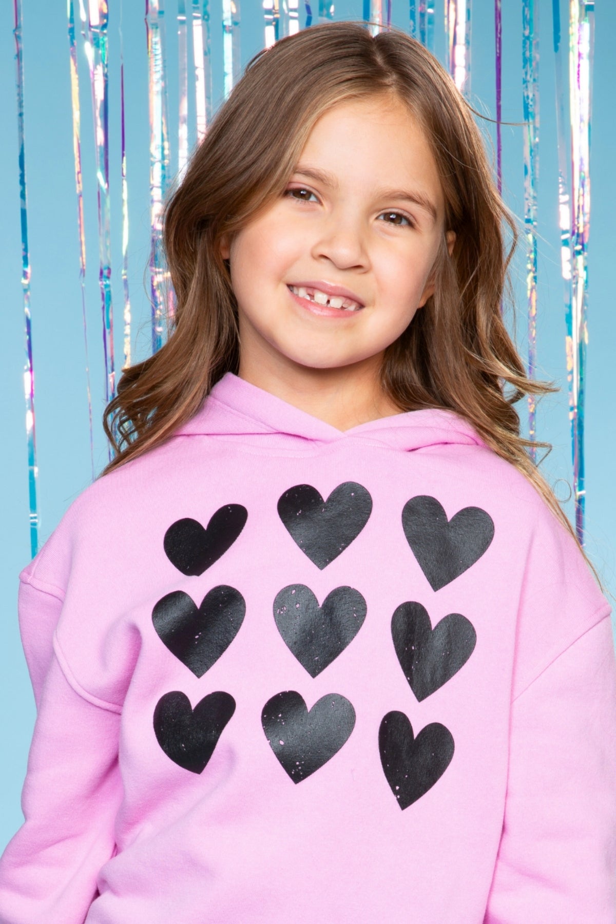 Cotton Soft French Terry Everyday Hoodie - Black Rainbow Heart Bolt