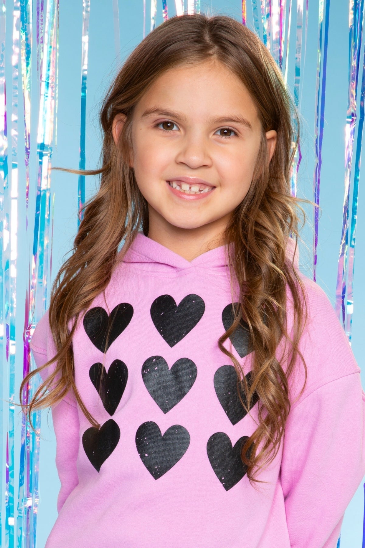 Cotton Soft French Terry Everyday Hoodie - Black Rainbow Heart Bolt