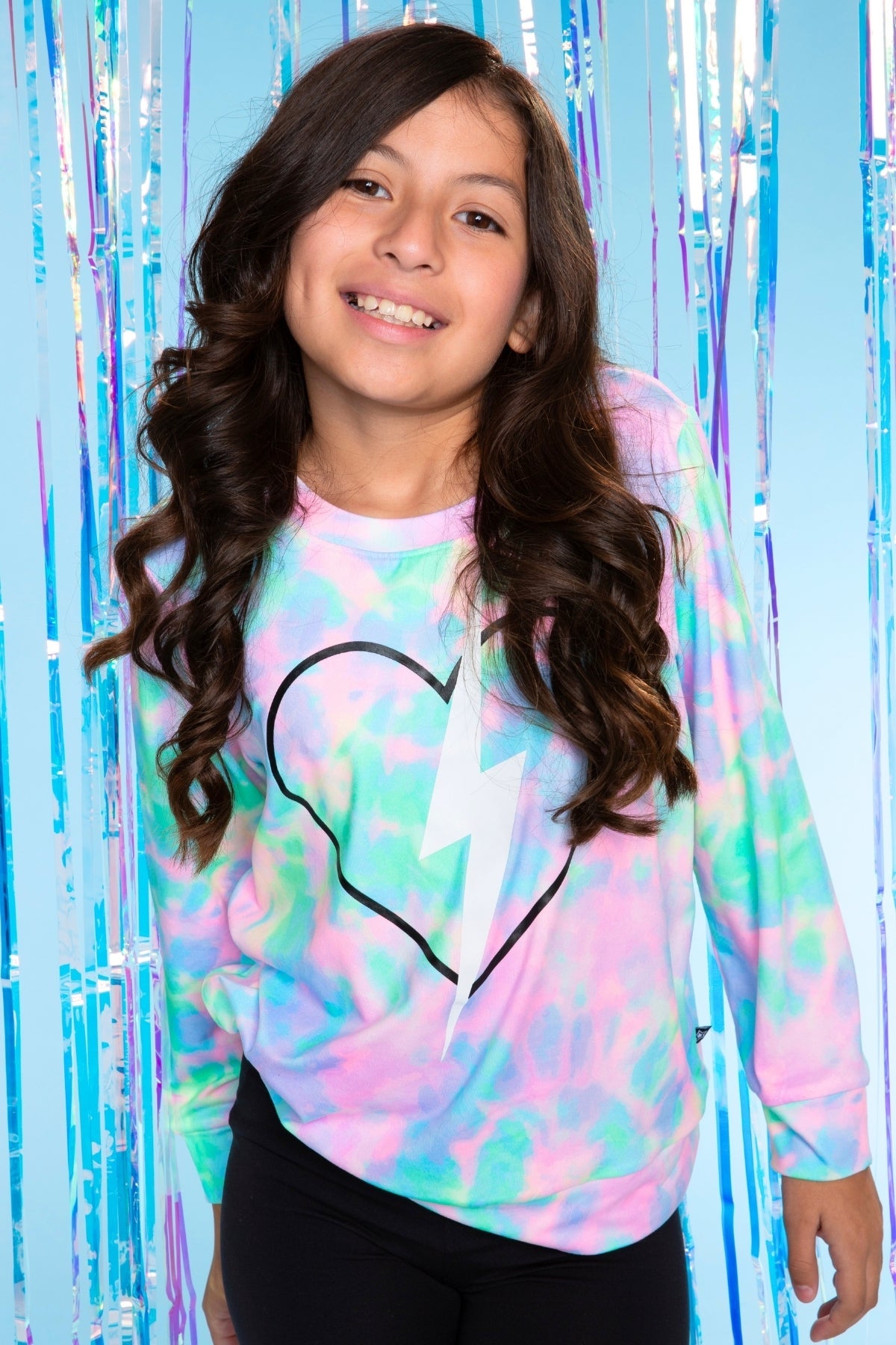 Simply Soft Long Sleeve Crew Top & Long Legging Set - Tie Dye Heart Bolt - LOVE!