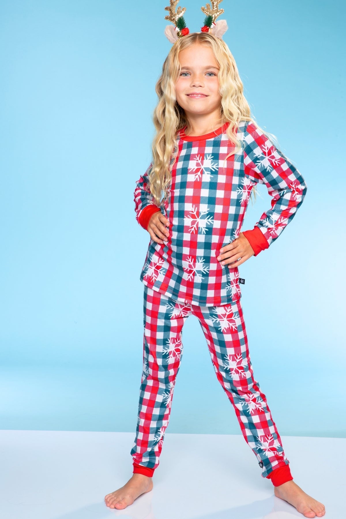 Simply Soft Long Sleeve Crew & Slim Lounge Bottom - Pink Red Cherries