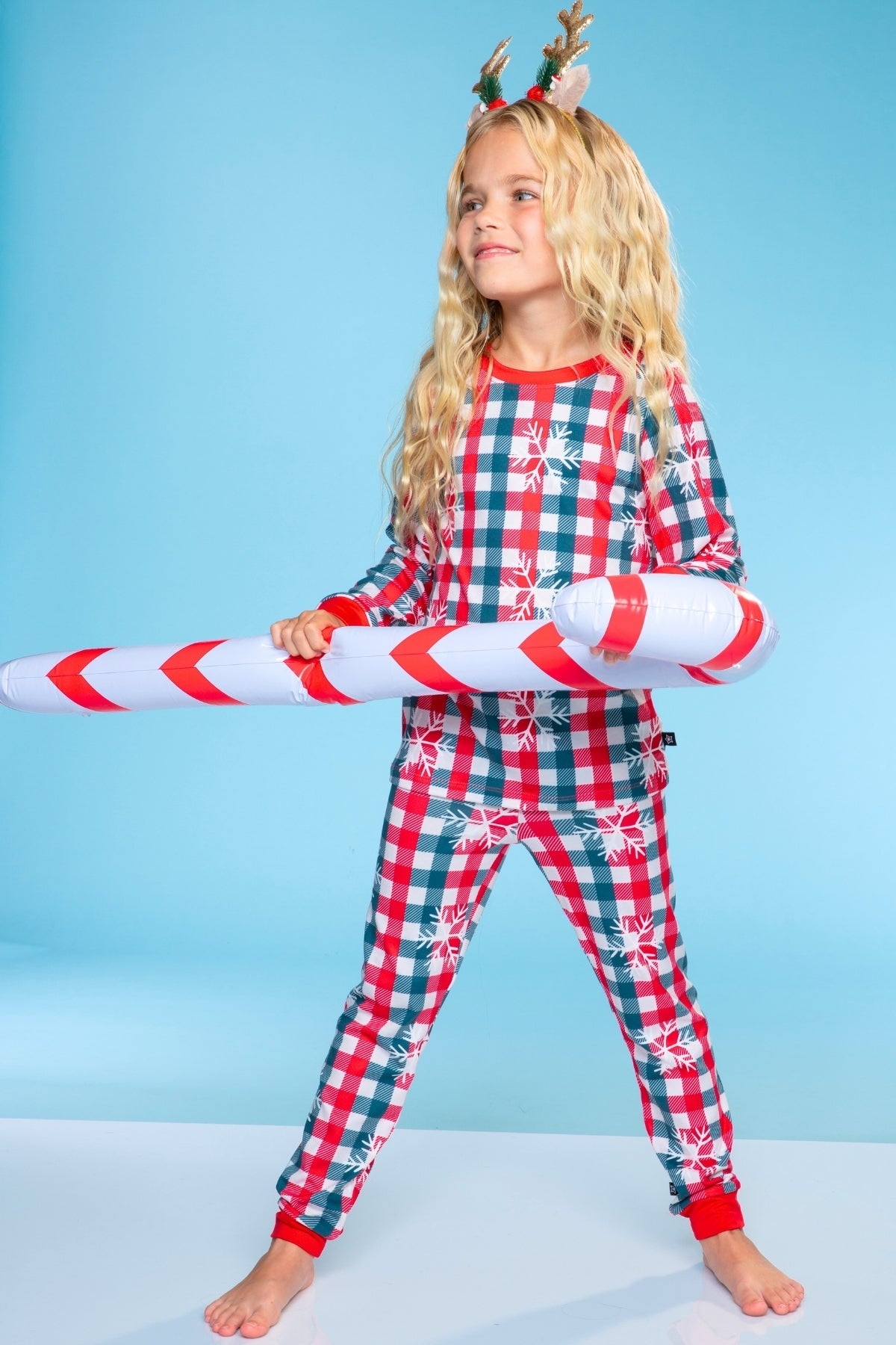 Simply Soft Long Sleeve Crew & Slim Lounge Bottom - Pink Red Cherries