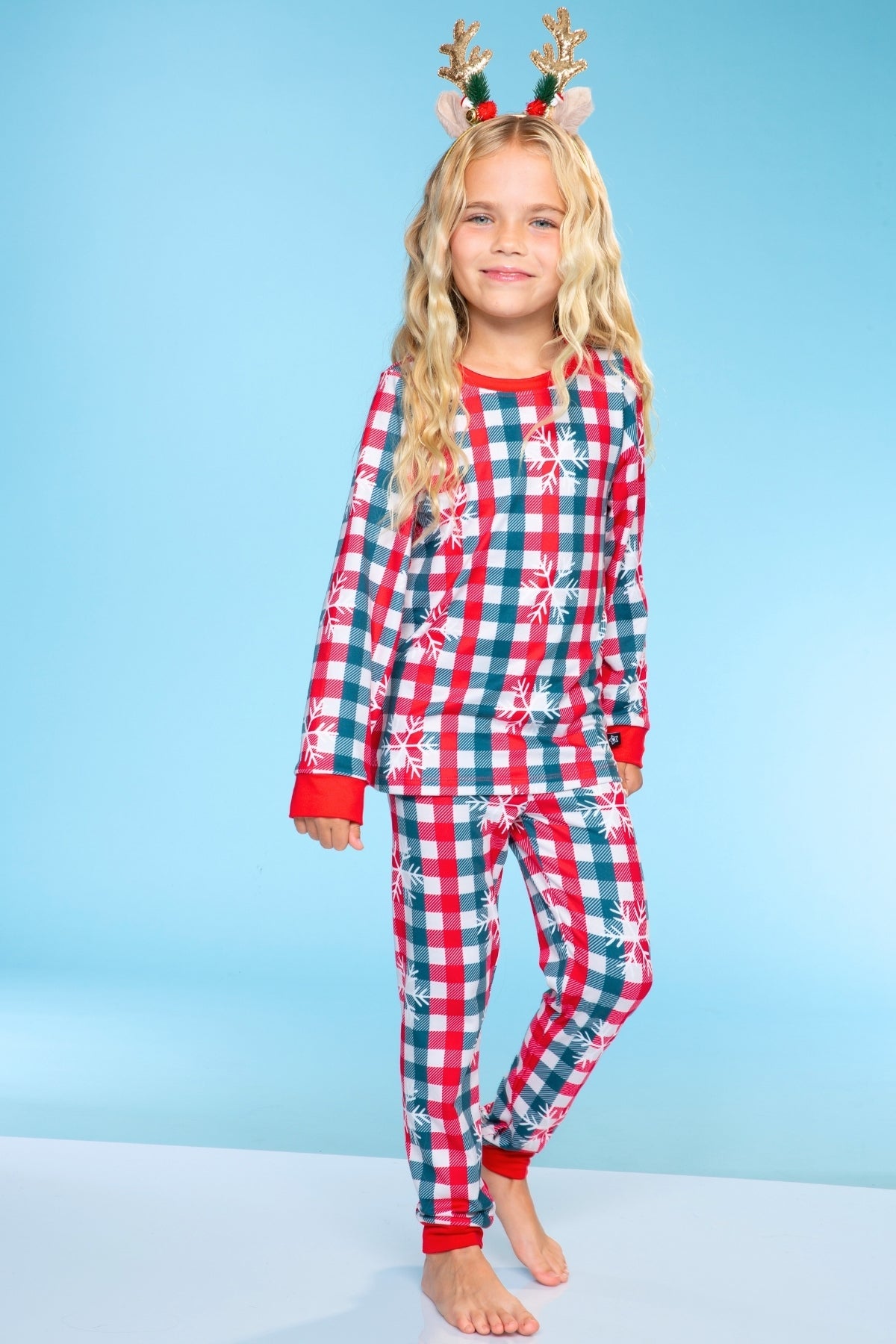 Simply Soft Long Sleeve Crew & Slim Lounge Bottom - Pink Red Cherries