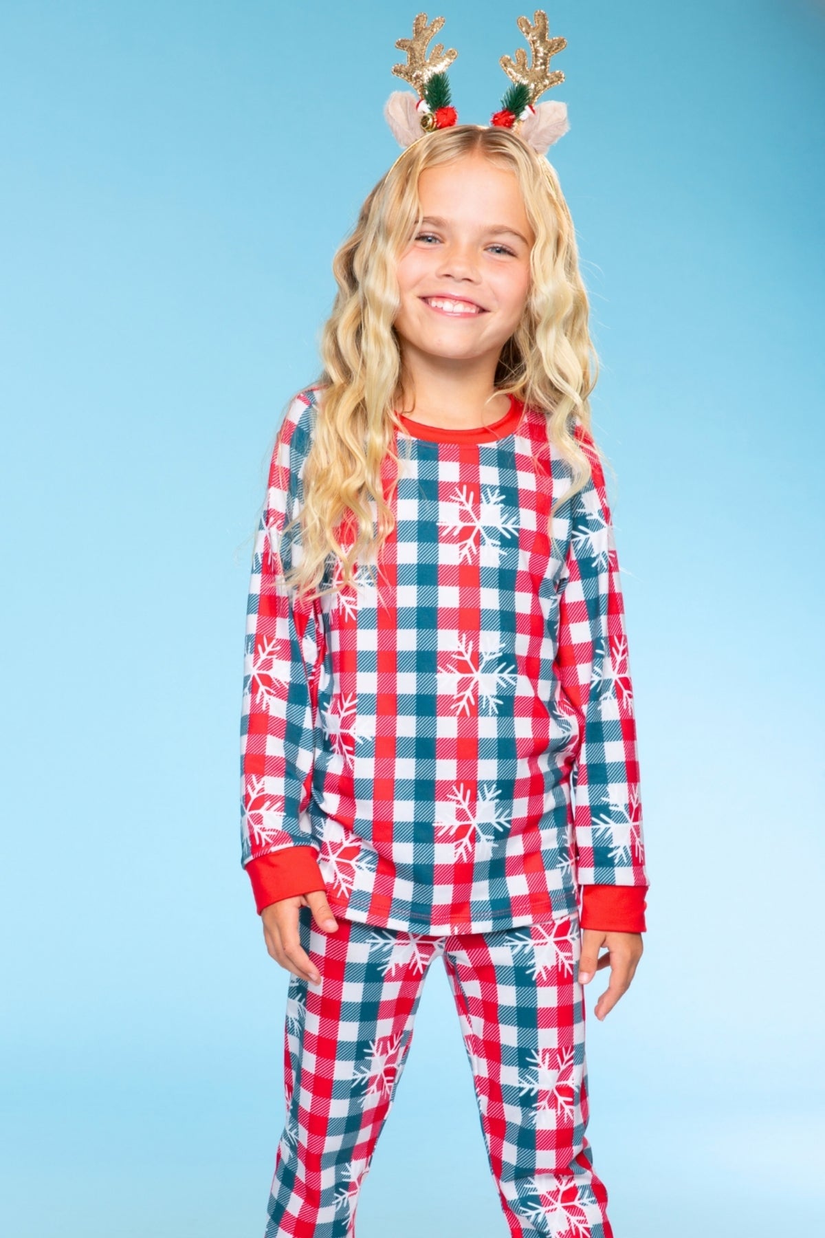 Simply Soft Long Sleeve Crew & Slim Lounge Bottom - Pink Red Cherries