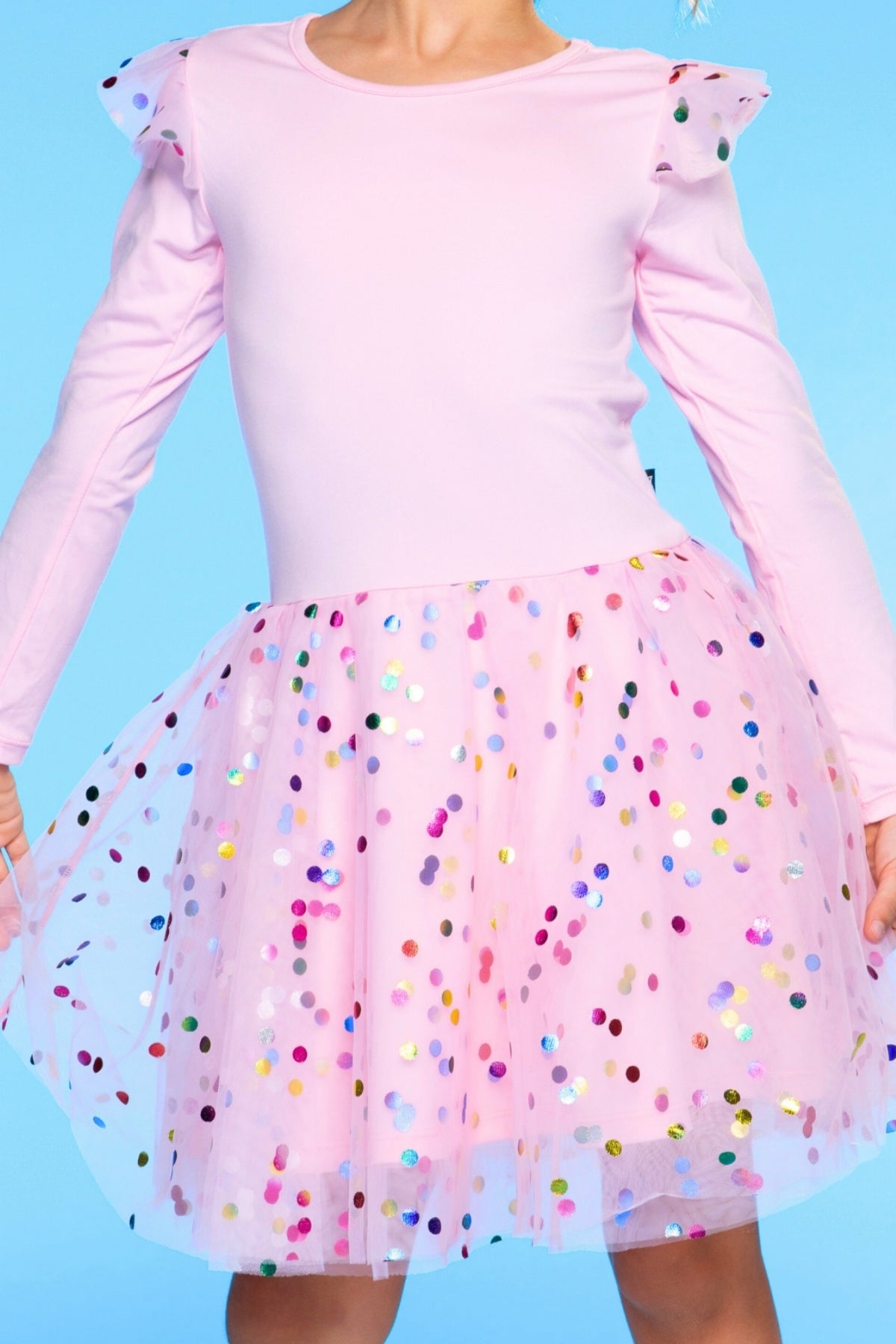 Simply Soft Bow Back Be Happy Tulle Dress - Black Foil Stars