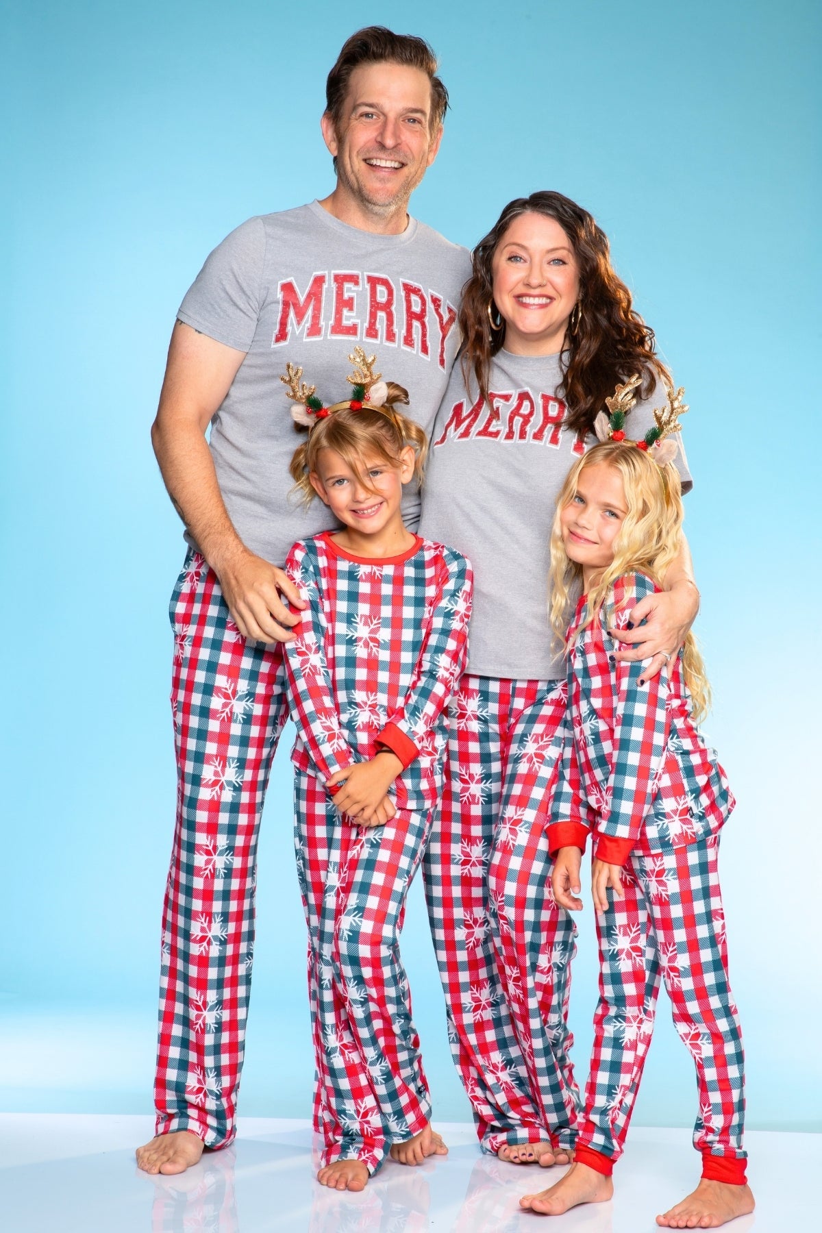 Women's Triblend Tee & Simply Soft Karate Pant - Red Green Christmas Plaid
