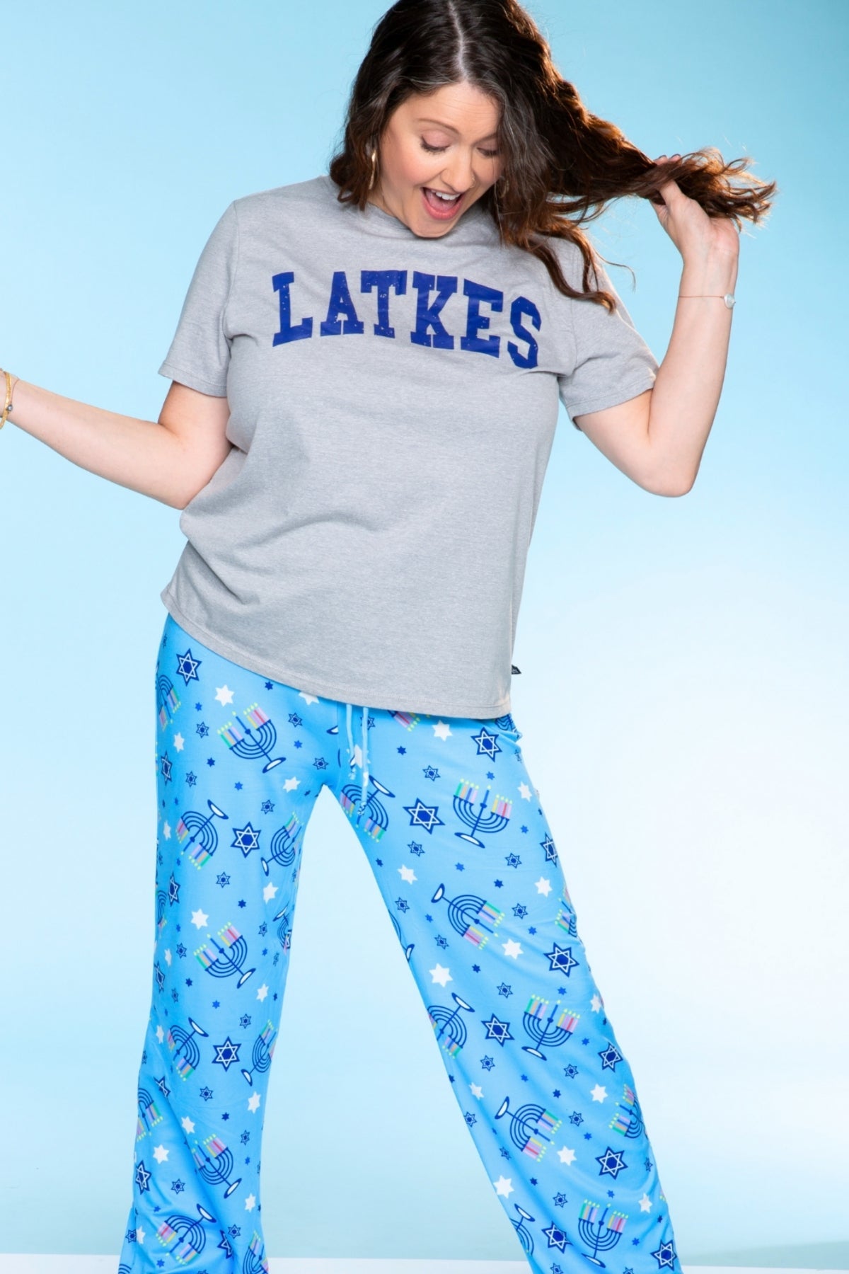 Women's Triblend Tee & Simply Soft Karate Pant - Red Green Christmas Plaid