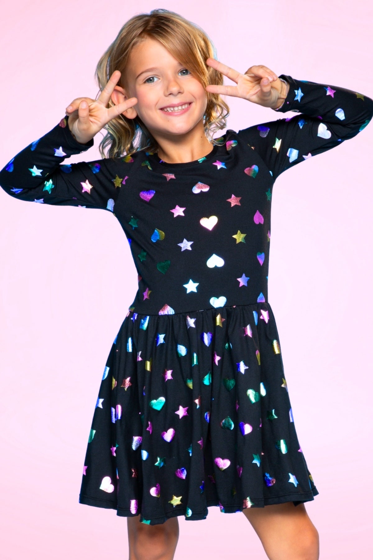 Simply Soft Long Sleeve Be Happy Dress.. - Rainbow Star